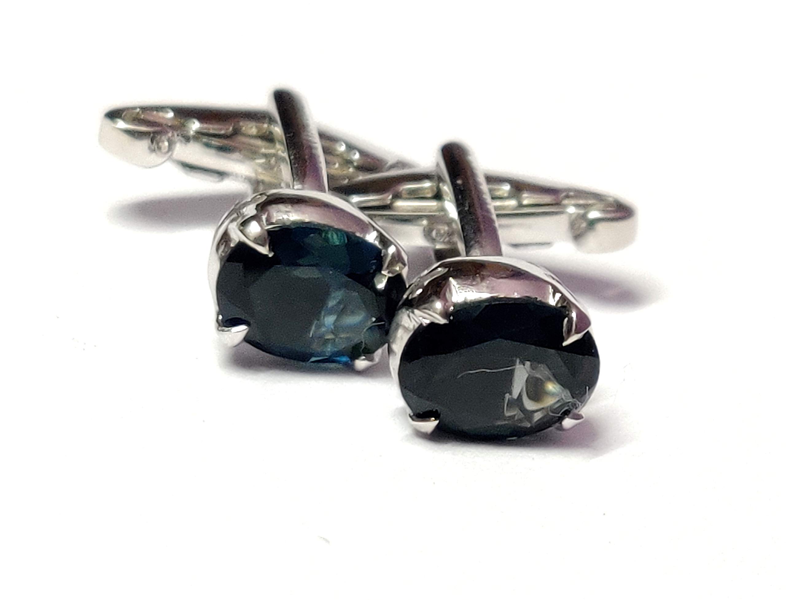 Premium London Blue Topaz Cufflinks for Men - 3.5 Ct AA Grade Groomsmen Wedding Cufflinks - Elegant Gift for Groom, Best Man & Formal Occasions
