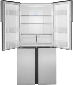 Open Box Haier QHE16HYPFS ENERGY STAR 16.8 Cu. Ft. Quad Door Refrigerator - Fingerprint Resistant Stainless Steel - Perfect for Kitchens, Restaurants & Small Businesses