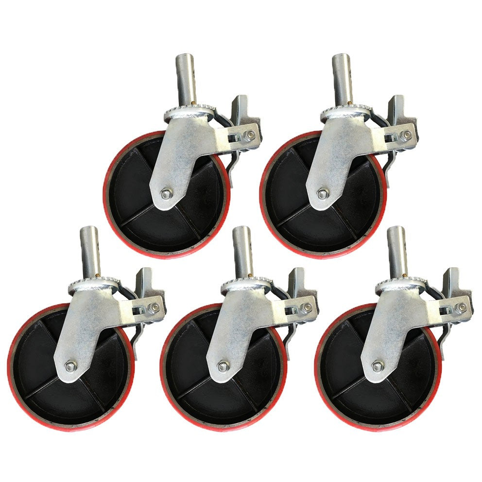 B&B Pipe Tools 3504 Urethane Swivel Caster Kit (5 Casters) for PN 3500 - Heavy Duty Replacement Casters for Industrial Equipment, Workshop Carts & Material Handling