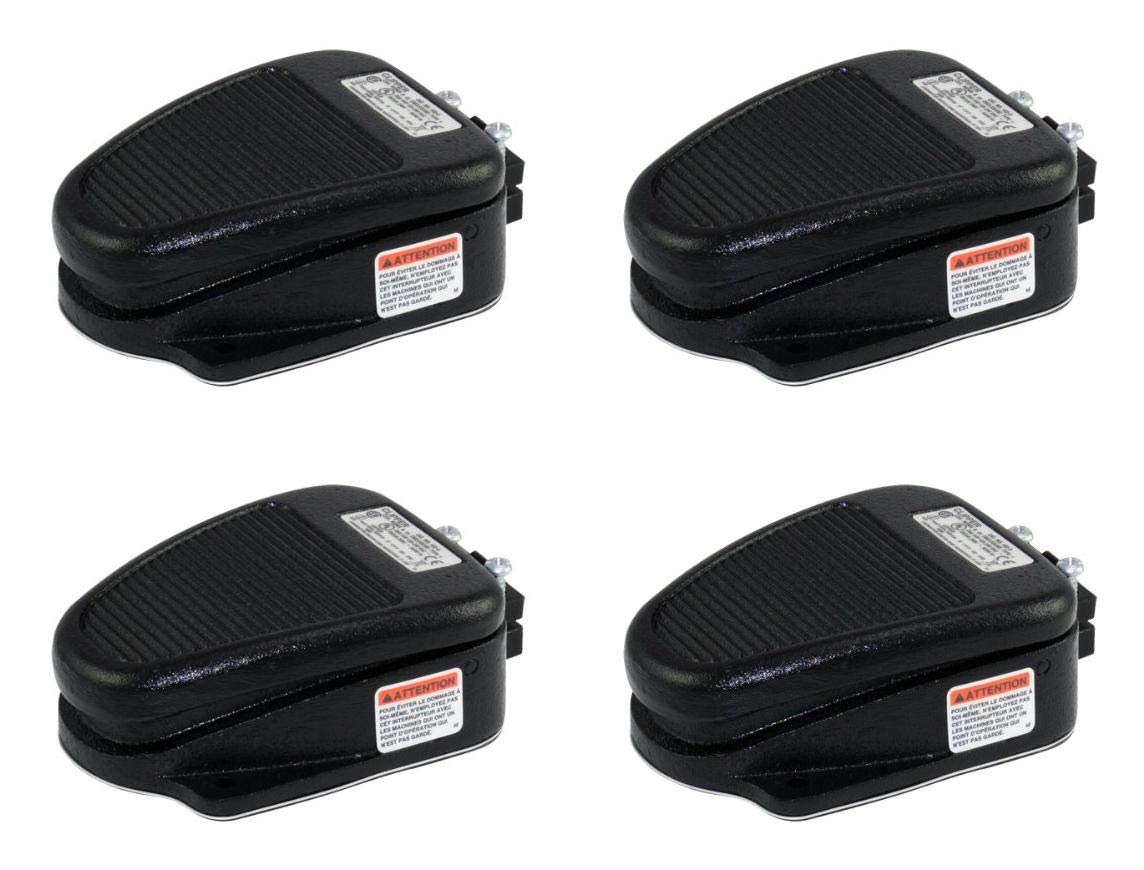 Linemaster 632-S Clipper Foot Switch - Single Pedal Electrical Momentary Switch, No Guard, Black (4 Pack) - Perfect for Sewing Machines, Industrial Equipment & DIY Projects