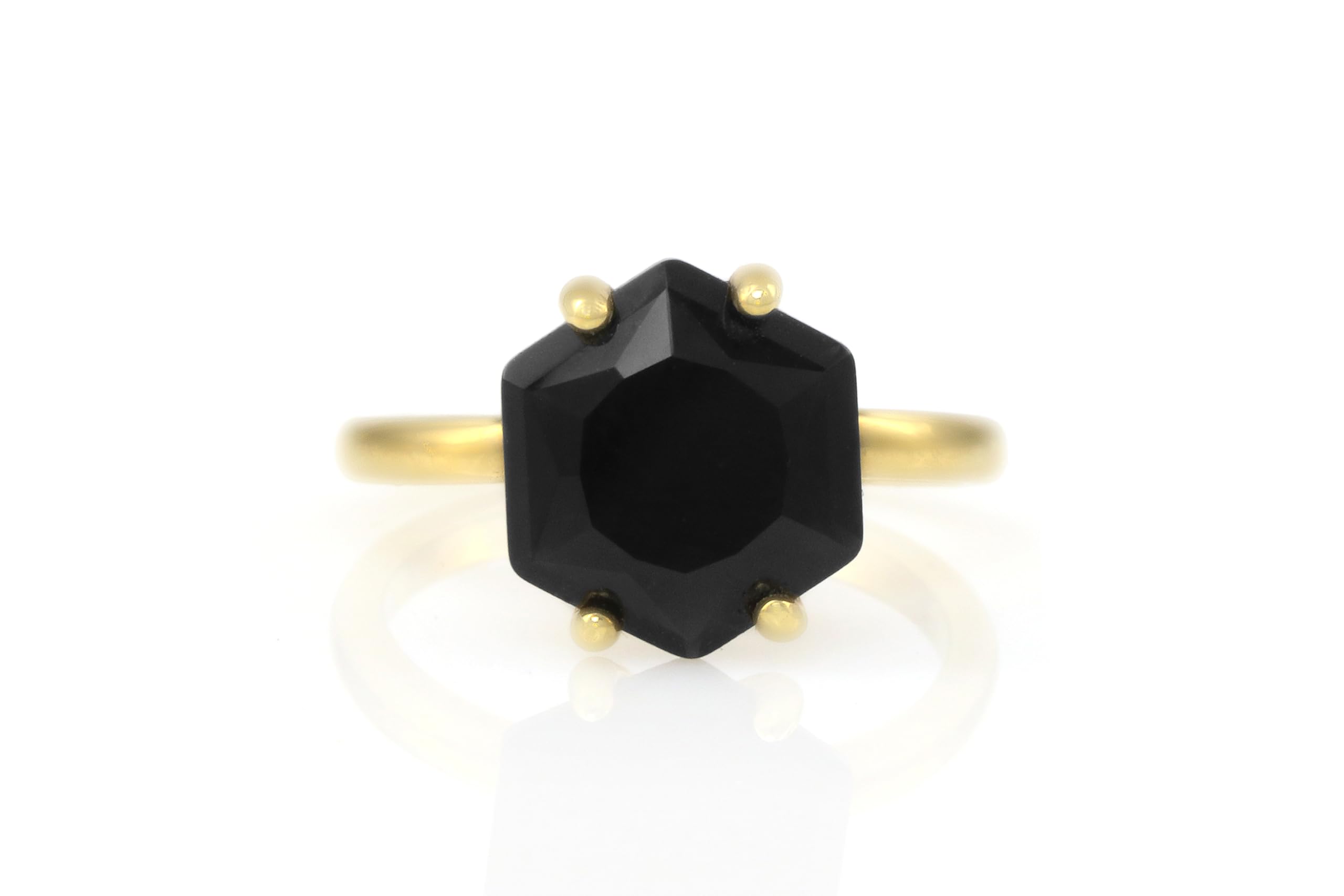 Handmade Black Onyx Statement Ring for Women - Adjustable Size Bohemian Jewelry, Fashion & Engagement Gemstone Ring - Perfect for Parties, Weddings & Everyday Wear
