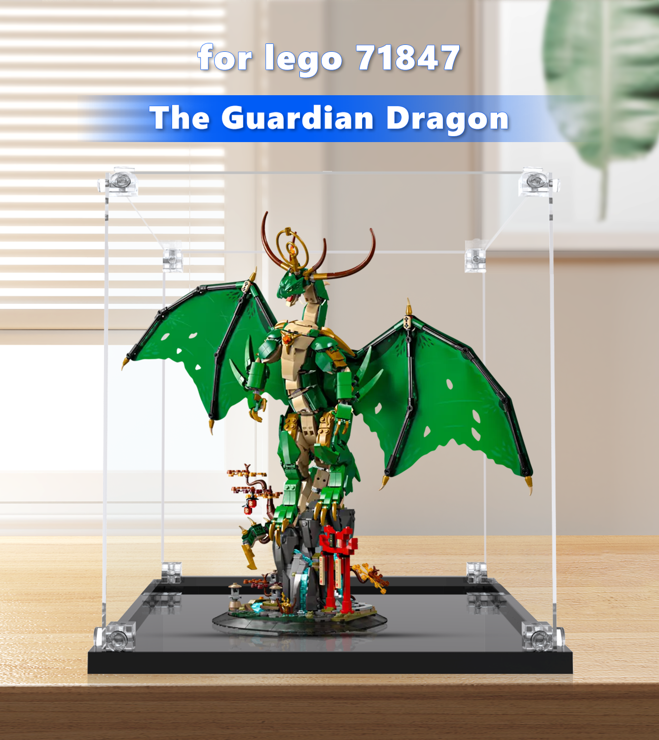 LEGO® NINJAGO® The Guardian Dragon 71847 Display Case - Premium Acrylic Protector for Collectible Building Sets - Perfect for Showcasing & Protecting Your LEGO Ninjago Dragon Model