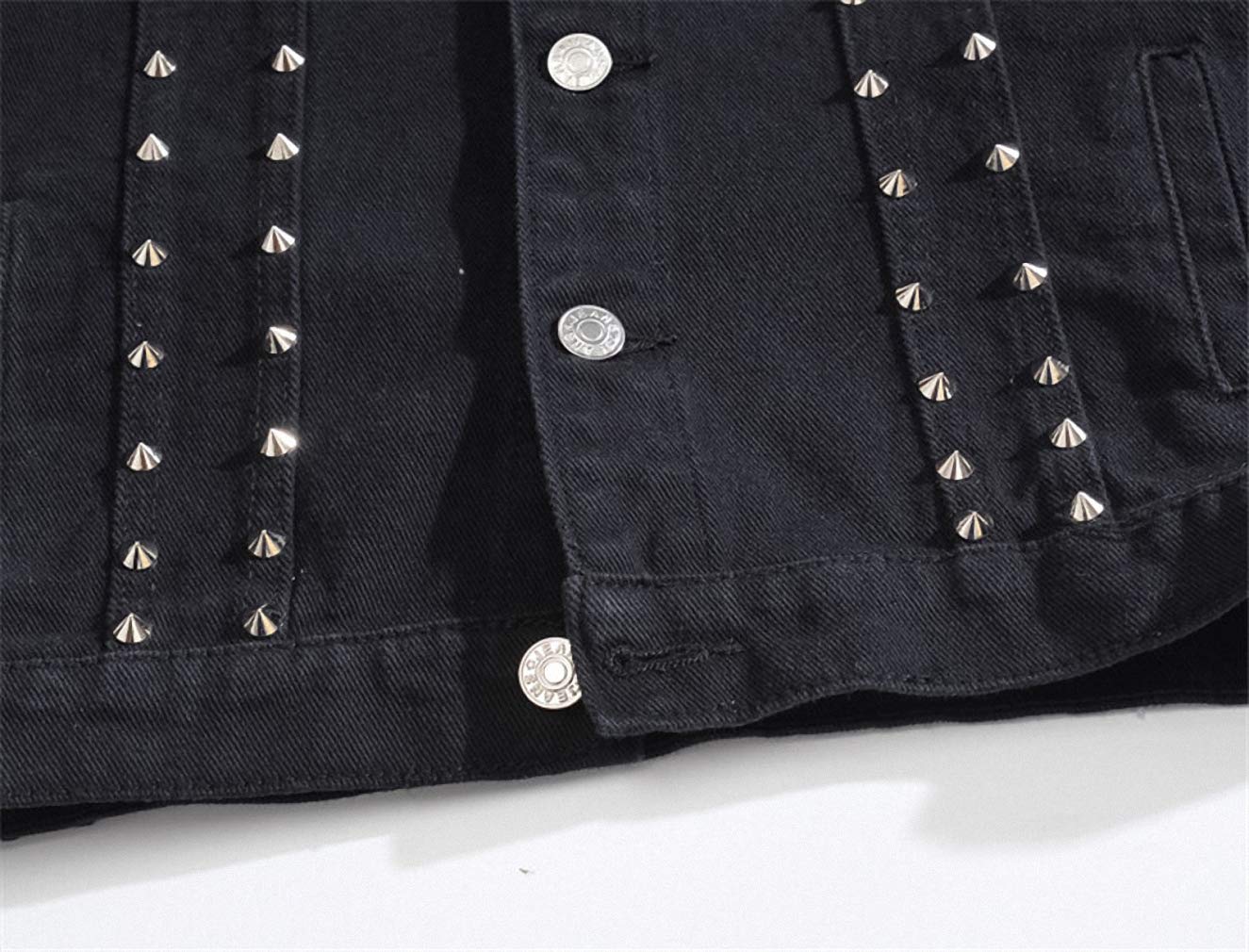 Men's Punk Rock Style Black Denim Vest with Rivets & Raw Edge - Distressed Waistcoat Jacket for Casual Wear, Concerts & Rock Fashion