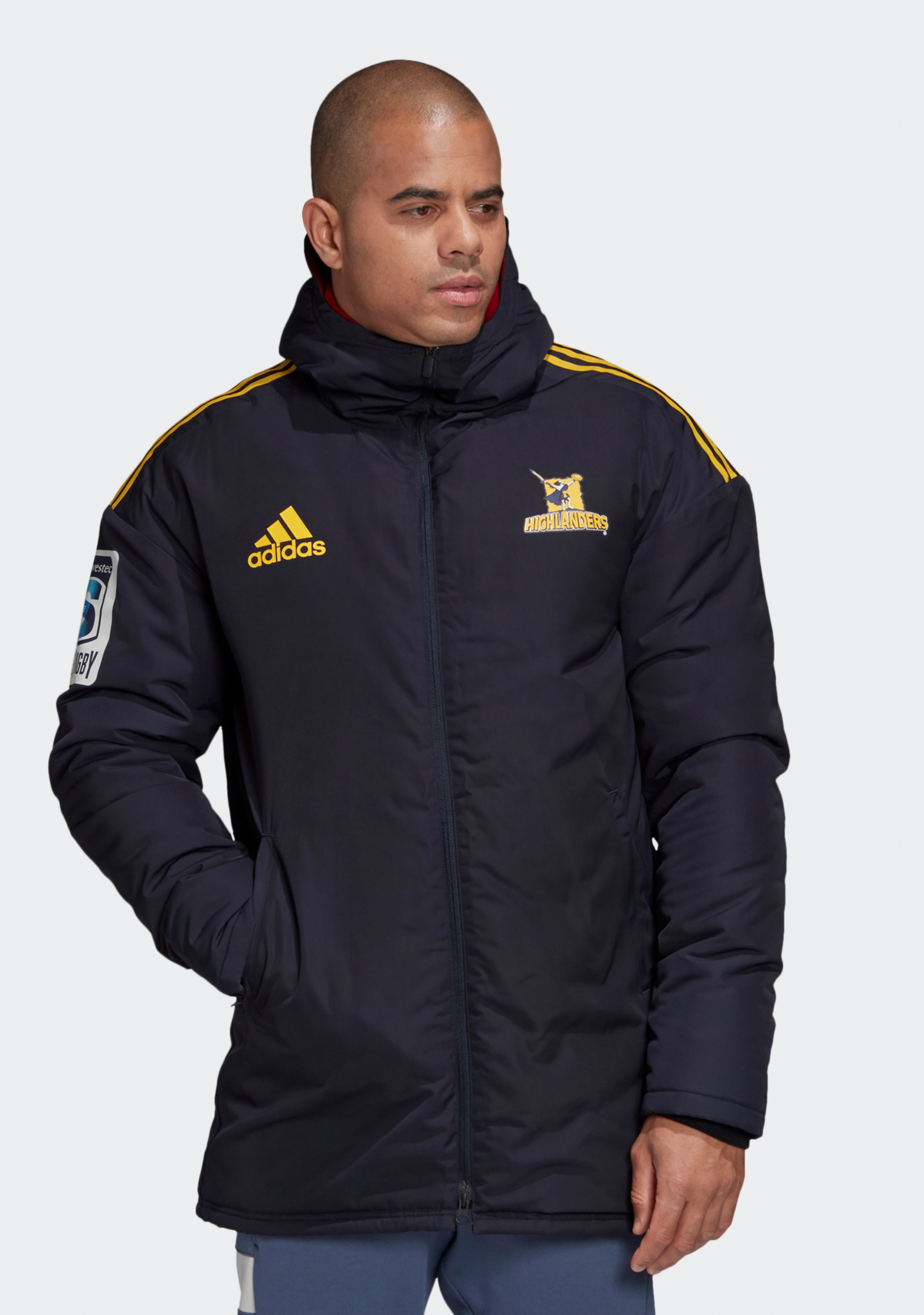Adidas Men's Highlanders Stadium Parka Coaches Jacket - Waterproof Windbreaker for Outdoor Sports & Casual Wear