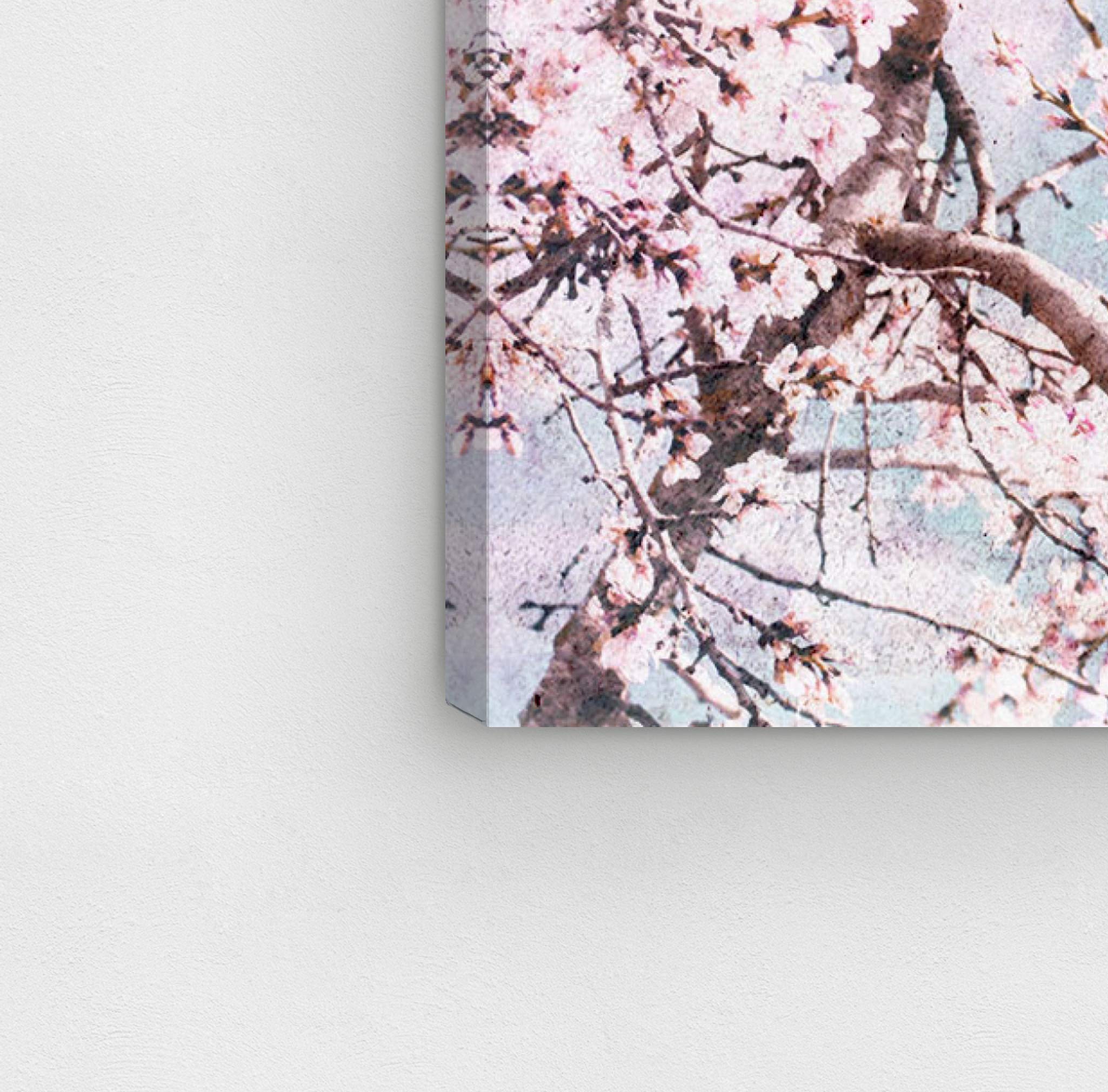 Oliver Gal Artist Co. 'Blossoming in The Air' Pink & Blue Botanical Wall Art Canvas Print - 20x20 Inches Modern Home Decor for Living Room, Bedroom & Office