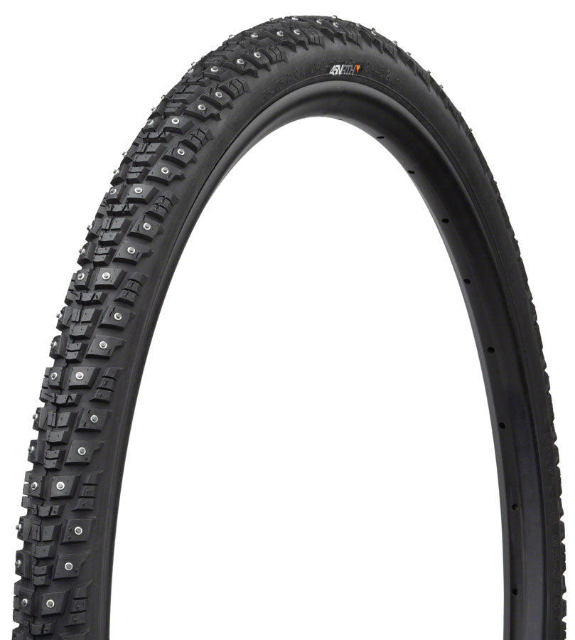 45NRTH Gravdal 650B x 38 Gravel Bike Tire - Clincher, Steel Bead, Black, 33 TPI with 240 Carbide Studs for Winter Cycling - Perfect for Snowy Trails and Icy Commutes