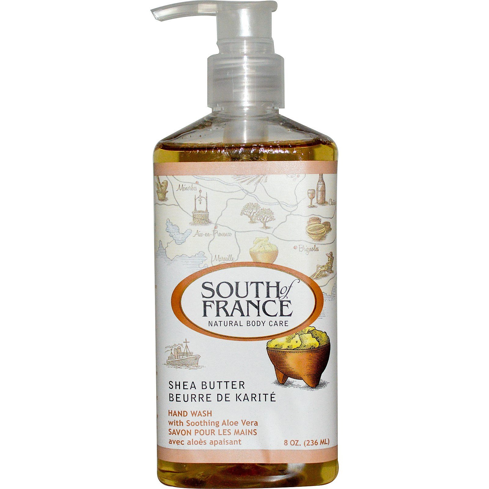 Natural Shea Butter Hand Wash with Soothing Aloe Vera - 8 oz (236 ml) 2-Pack - Moisturizing & Gentle for Dry Skin - Perfect for Bathroom, Kitchen & Guest Soap