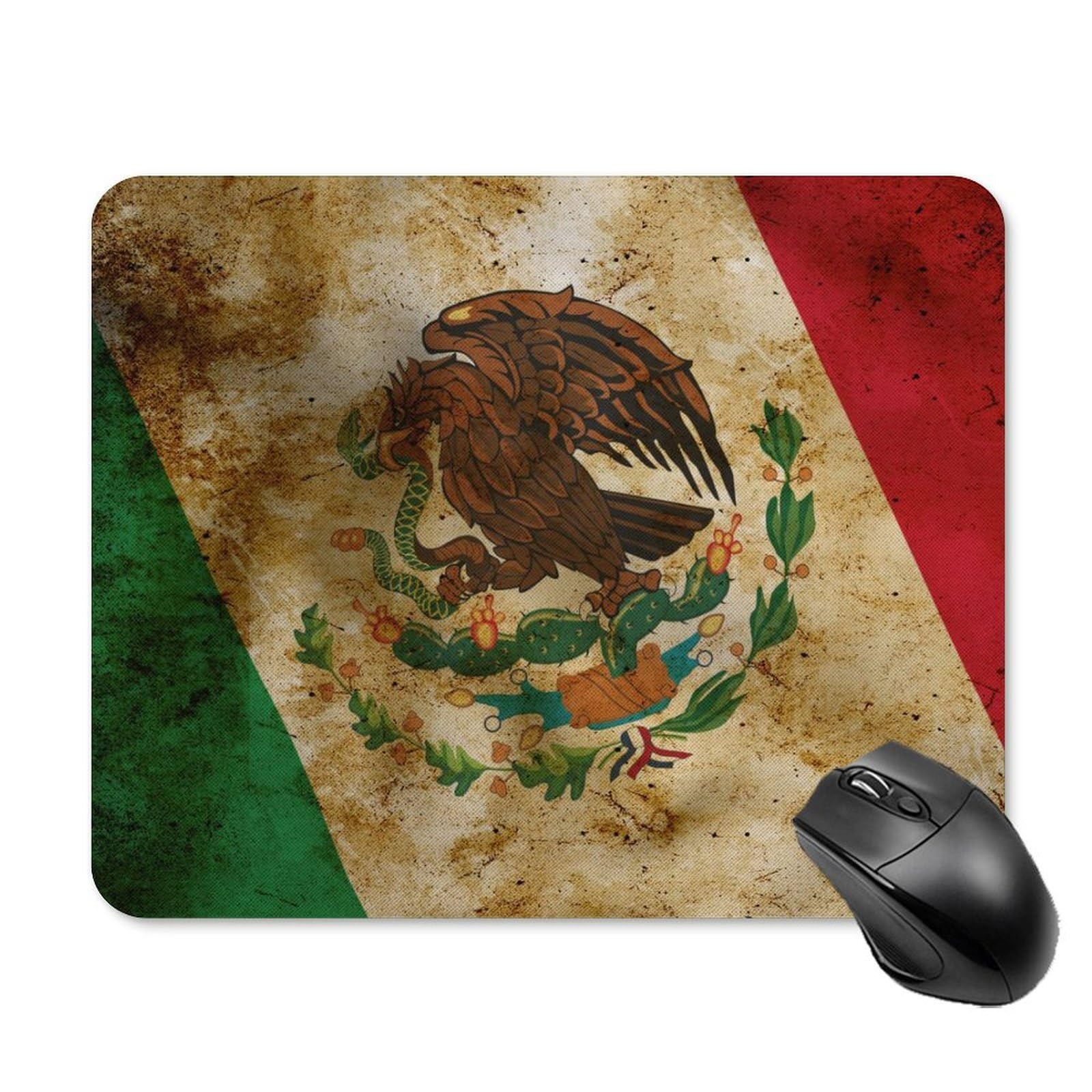 Vintage Mexico Flag Design Mouse Pad - Durable Non-Slip Waterproof Gaming Mouse Mat (20x25cm) for PC Laptop - Perfect for Home Office & Gaming Setup