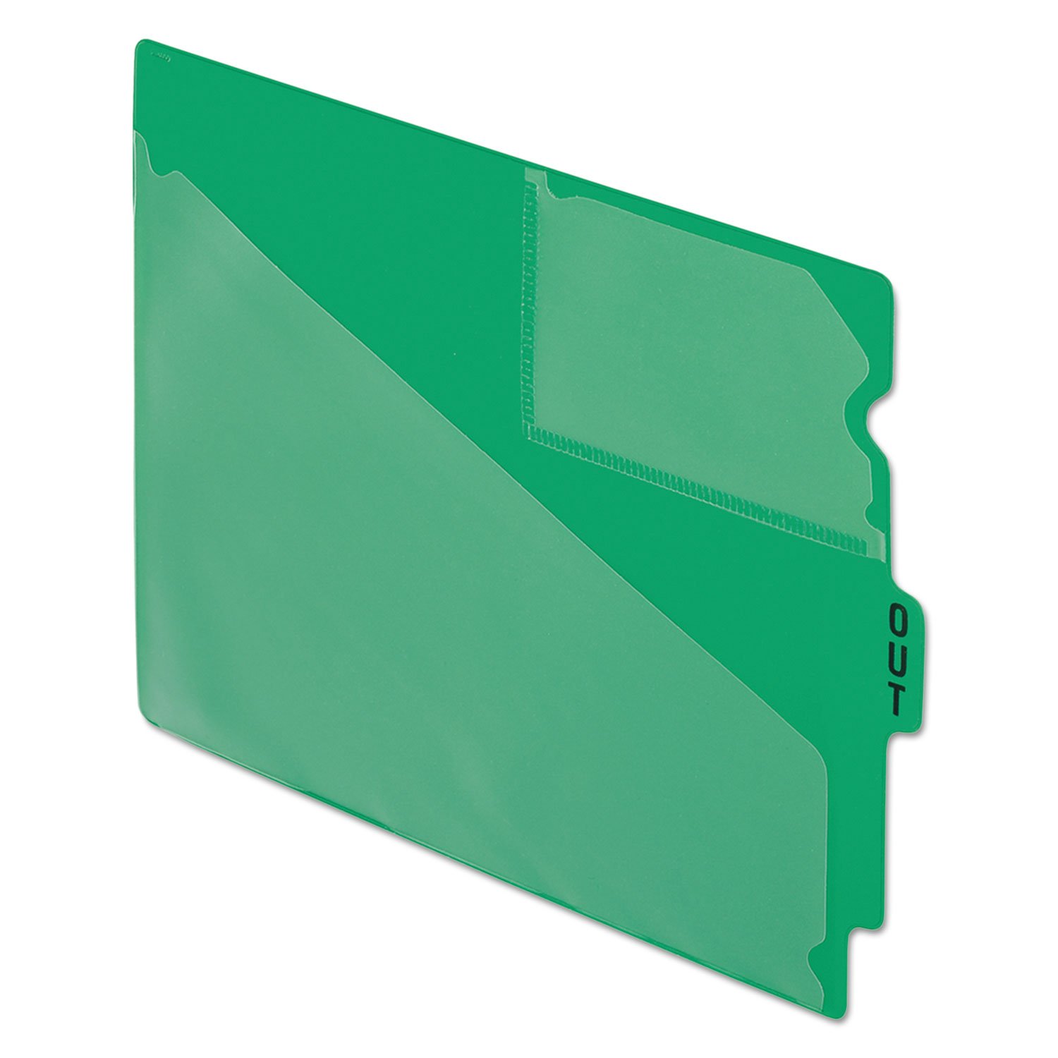 Pendaflex 13543 Letter Size Green End Tab Poly File Folders - Center 