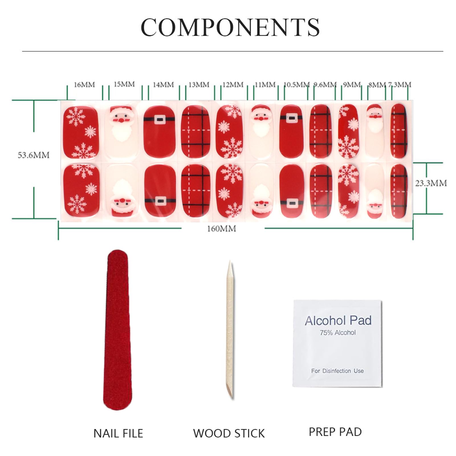 Christmas Snowflakes Gel Nail Polish Stickers - Waterproof Long Lasting Nail Art Wraps with Free UV/LED Nail Lamp for Holiday Manicures, Perfect for Christmas Parties & Winter Nail Designs
