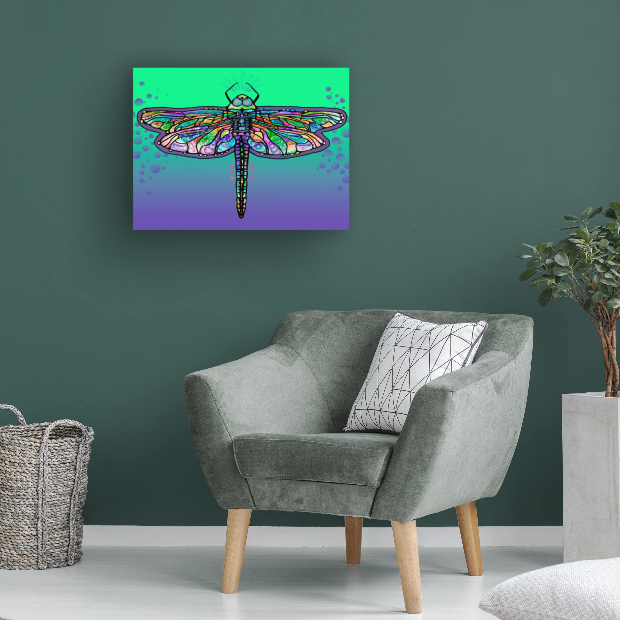 Dean Russo 'Dragonfly 1' Canvas Wall Art Print - 35x47 Inches Modern Home Decor for Living Room, Bedroom & Office
