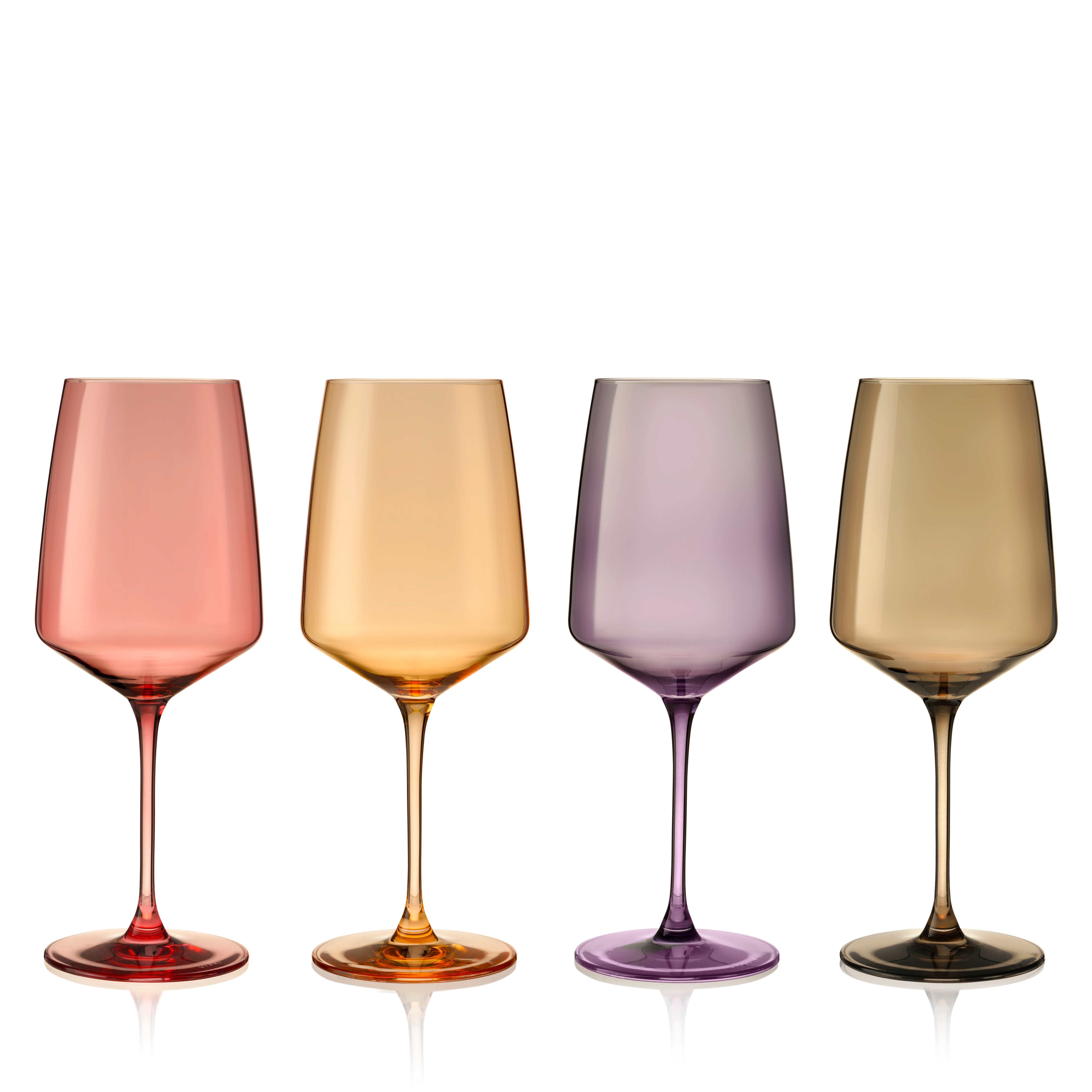 Premium Reserve Nouveau Crystal Wine Glasses Set of 4 - Elegant Daybreak Color for Red & White Wines - Perfect for Dinner Parties, Weddings & Romantic Date Nights