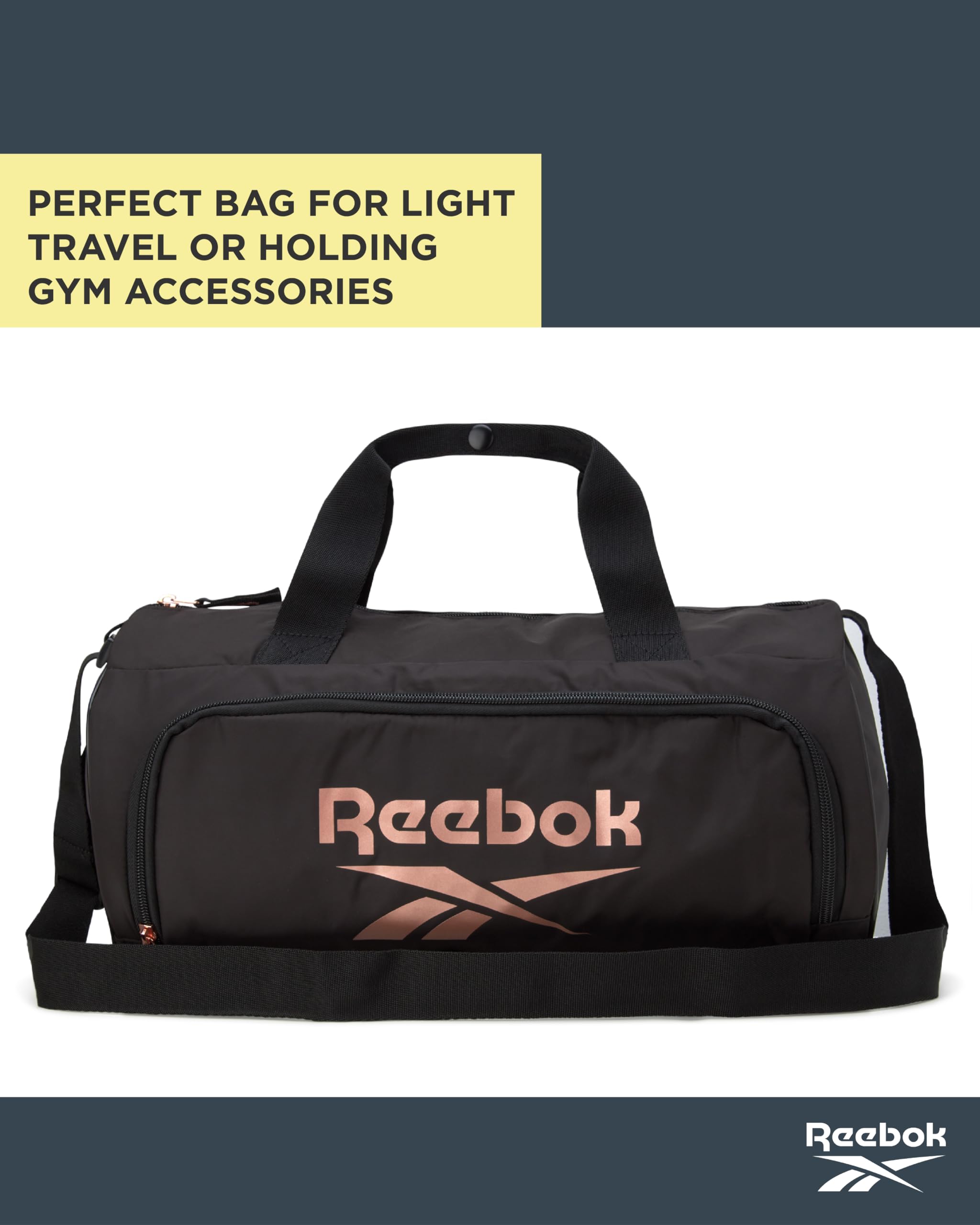 Reebok Unisex Lightweight Duffle Bag - Gym, Sports & Travel Carry On Weekender for Men & Women, Black Easton (One Size) - Perfect for Workouts, Weekend Trips & Sports Gear Storage