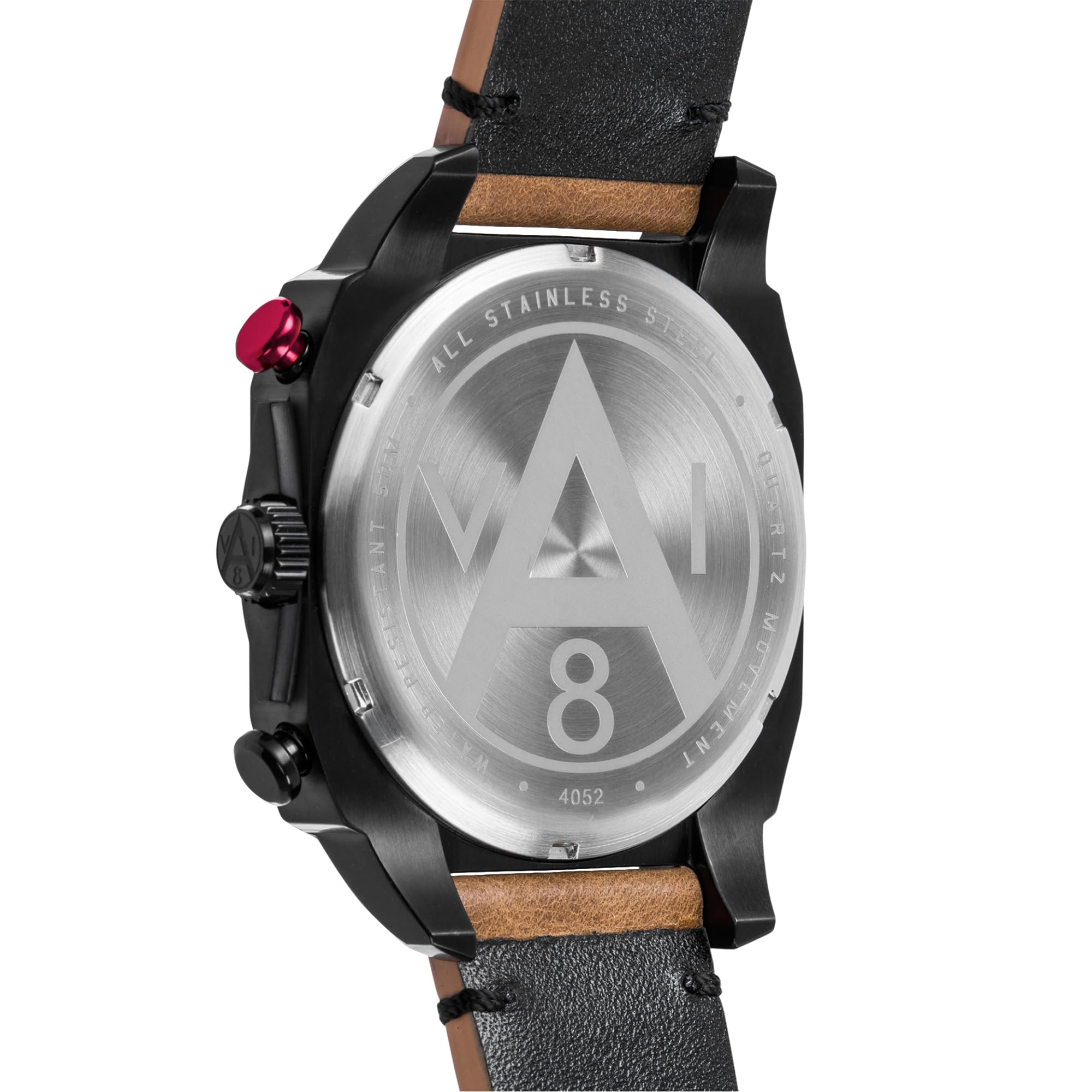AVI-8 Men's 45mm Hawker Hunter Retrograde Chronograph Pilot Watch - Japanese Quartz Movement, Leather/Rubber/Stainless Steel Strap AV-4052 | Stylish Aviation Timepiece for Business, Casual & Outdoor Adventures