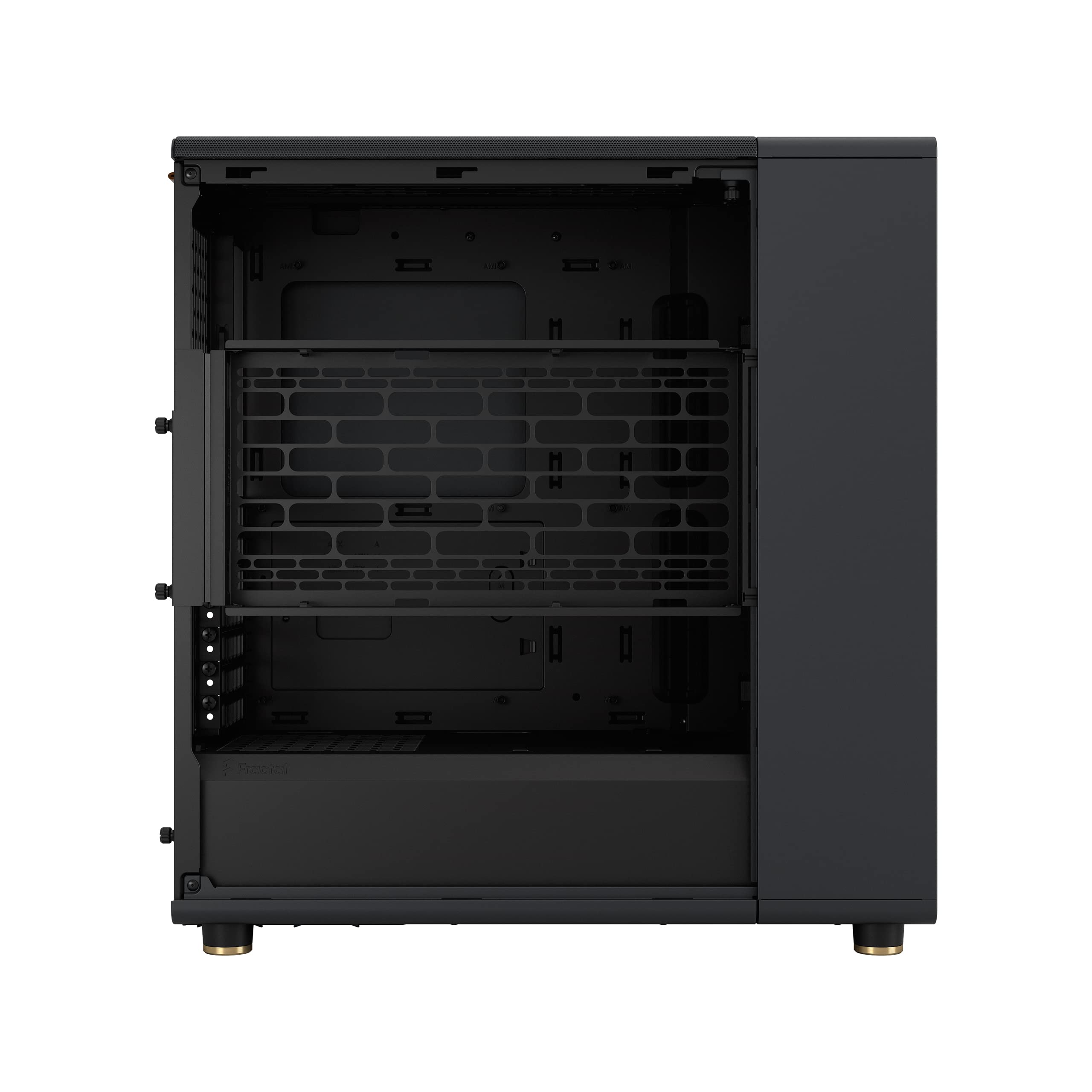 Fractal Design North ATX Mid Tower PC Case - Genuine Walnut Wood Front Panel, Mesh Side Panels, 2x140mm PWM Fans, USB-C - Premium Airflow Gaming Case (Charcoal Black) - Perfect for High-Performance Gaming PCs and Workstation Builds