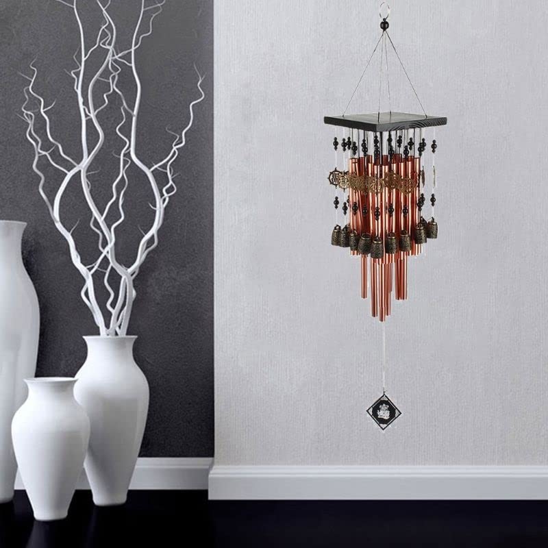 Premium Outdoor & Indoor Metal Tube Wind Chime with Copper Bells - Large Decorative Windchimes for Patio, Garden, Terrace - Perfect for Relaxation & Home Decor