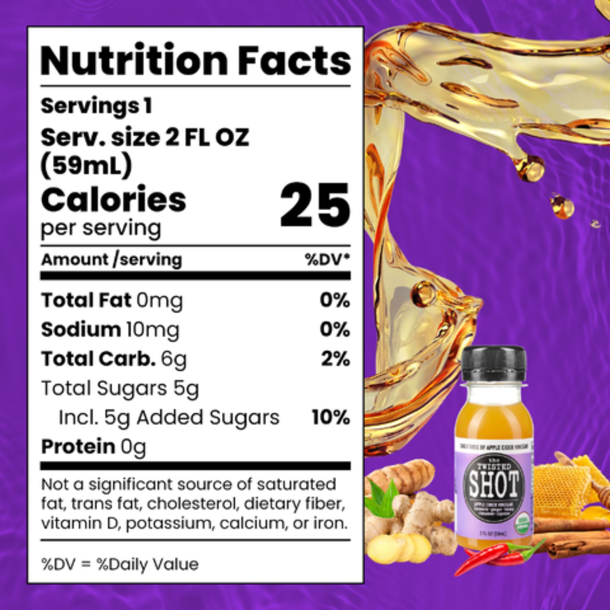 Organic Apple Cider Vinegar Wellness Shots with Ginger, Turmeric, Honey, Cinnamon & Cayenne - Digestive Support, Immunity Booster & Gut Health Drink - Ready to Drink ACV Shots in 12oz & 16oz Bottles - Perfect for Daily Wellness Routine & On-the-Go Health Boost