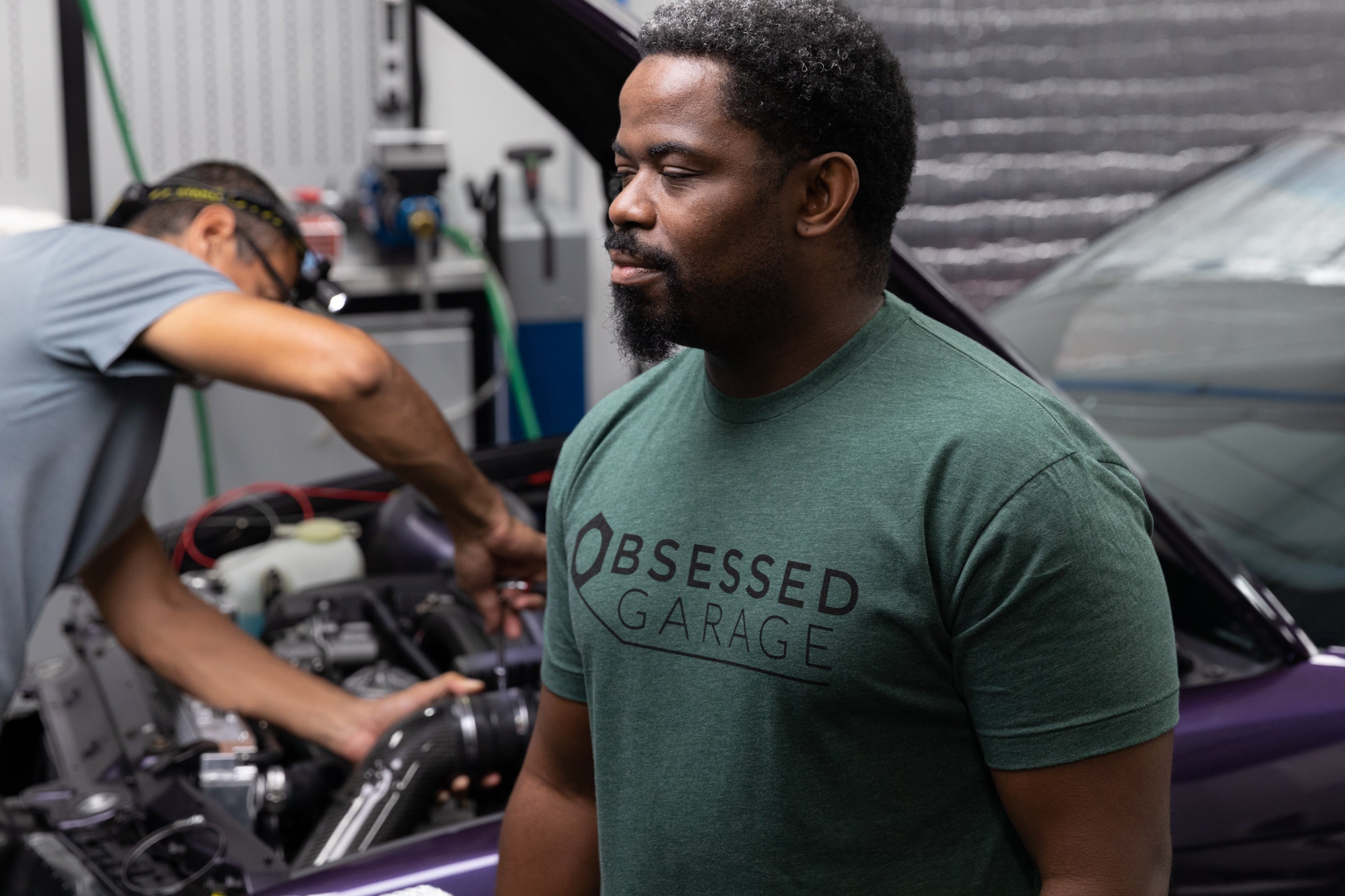 Obsessed Garage Logo T-Shirt - Premium Cotton Tee for Car Enthusiasts - Perfect for Car Shows, Meetups & Casual Wear