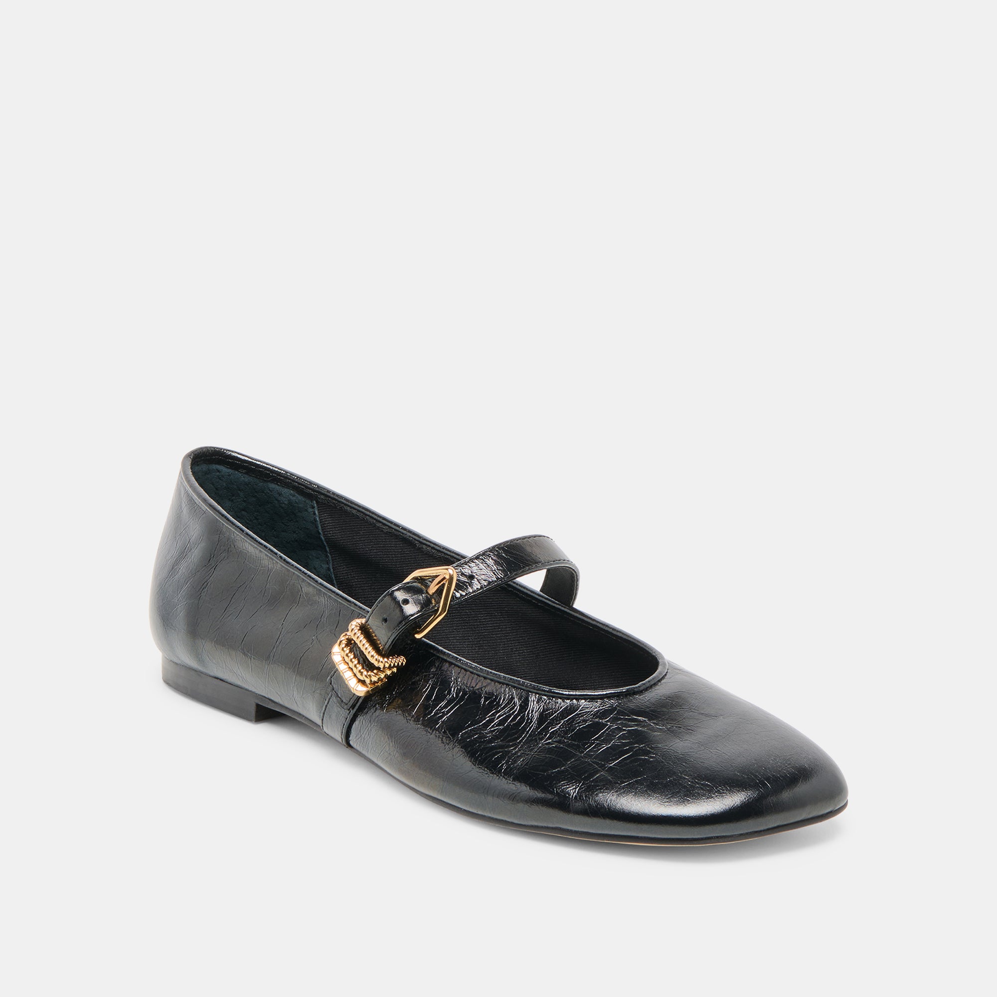 ALIZZA Women's Ballet Flats - Midnight Crinkle Patent Leather Slip-On Shoes for Comfort & Style | Perfect for Work, Office, and Casual Wear