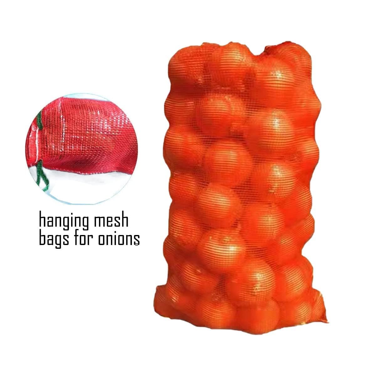 Extra Large Mesh Storage Bags - 21”x32” Reusable Washable Produce Bags for Onions, Potatoes & Vegetables (60 lbs Capacity, Pack of 10) - Perfect for Farmers Market, Grocery Shopping & Kitchen Organization