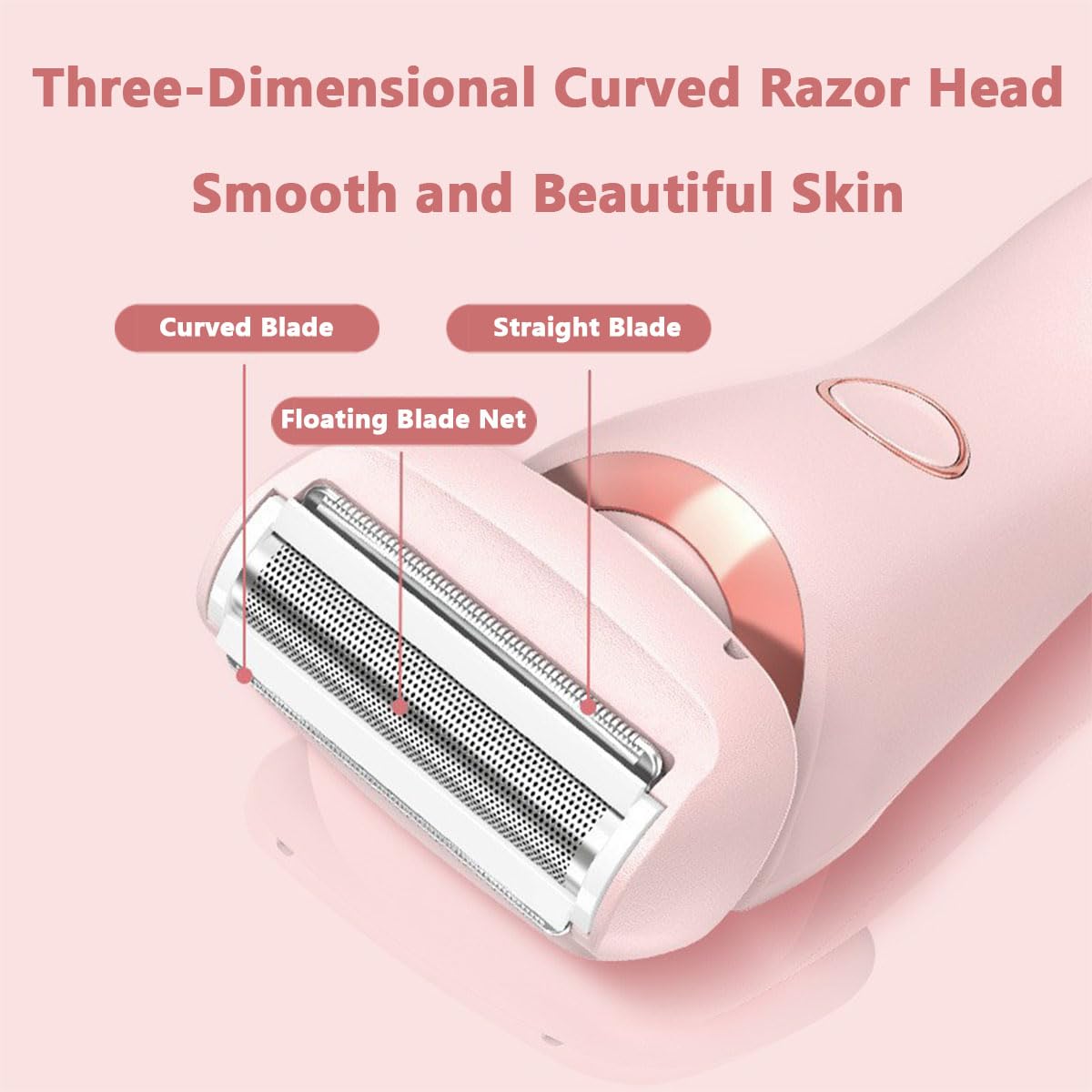 Solys Pink Waterproof Electric Razor for Women - Cordless Bikini Trimmer & Body Hair Remover for Legs, Underarms & Sensitive Areas - Smooth Shaving for Travel & Daily Use
