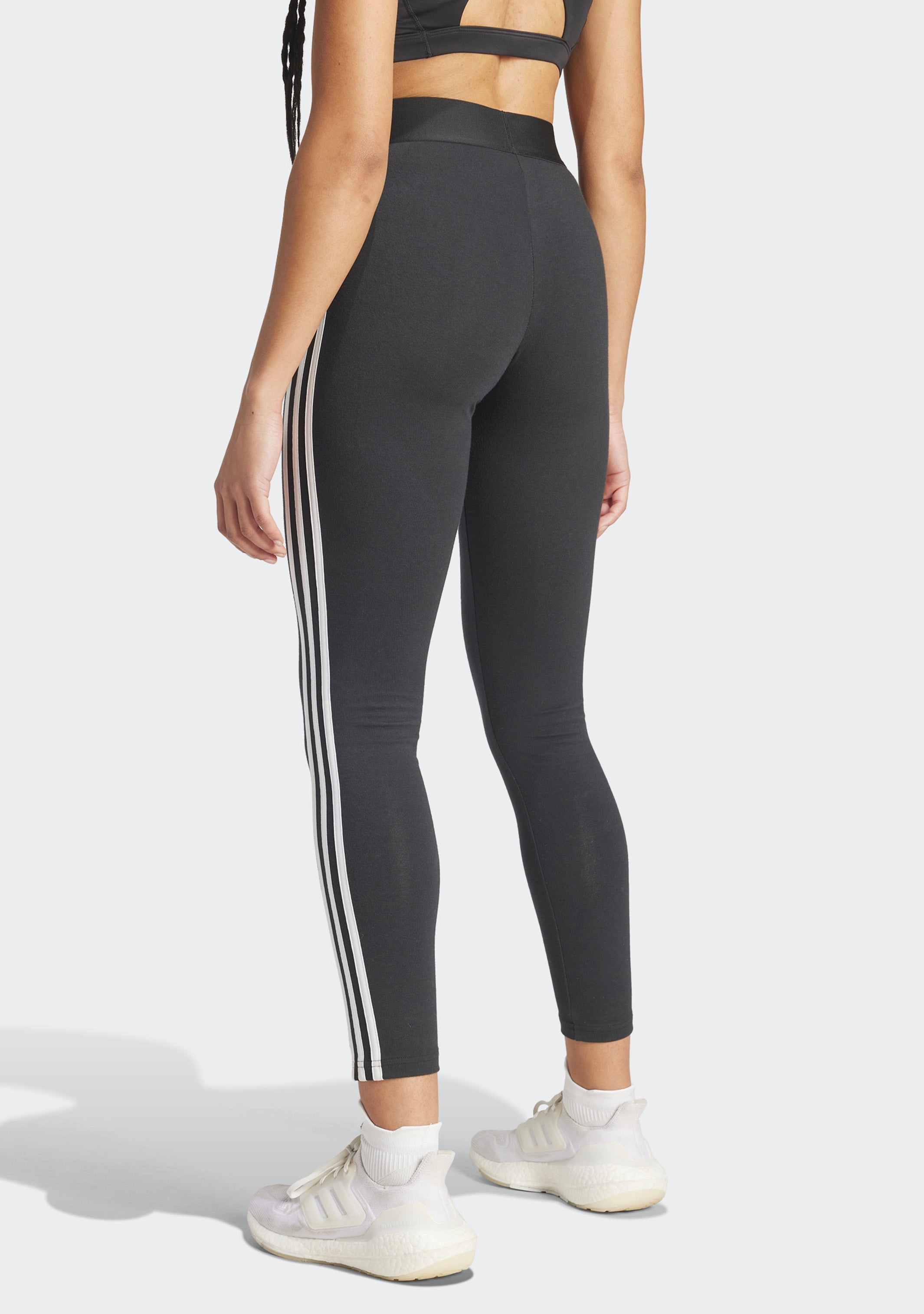 Adidas Women's 3 Stripes Yoga Leggings - High Waisted Workout Pants for Running, Gym & Lounge Wear