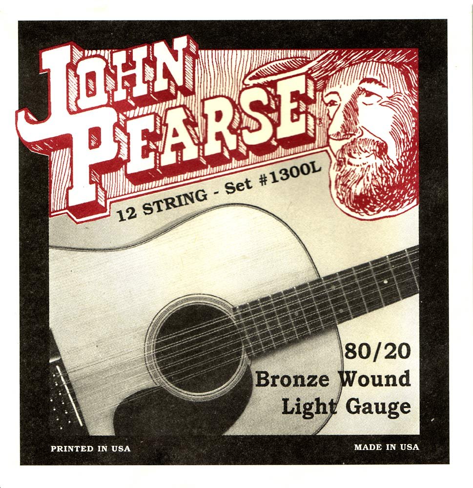 John Pearse P1300L Bronze Acoustic Guitar Strings - Medium Gauge (12-54) for Warm Tone & Longevity | Perfect for Folk, Blues & Fingerstyle Playing