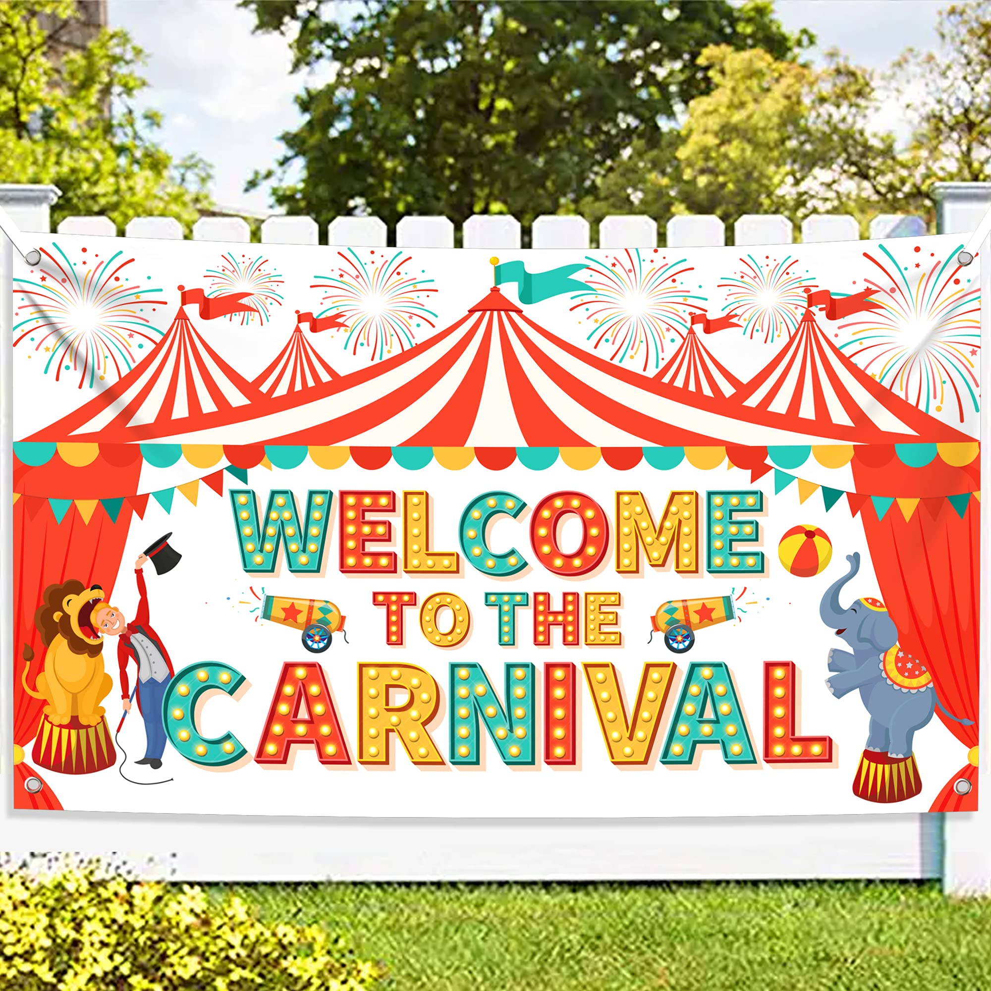 KatchOn Carnival Banner 72x44 Inch - Party Decor & Backdrop for Events