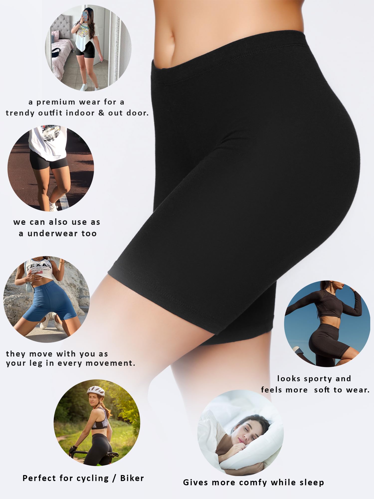 KYDA® Women's Anti-Bacterial Cycling Shorts - High Waist Stretchable Yoga & Gym Workout Shorts with Built-in Under Skirt | Perfect for Biking, Yoga, Running, and Everyday Wear