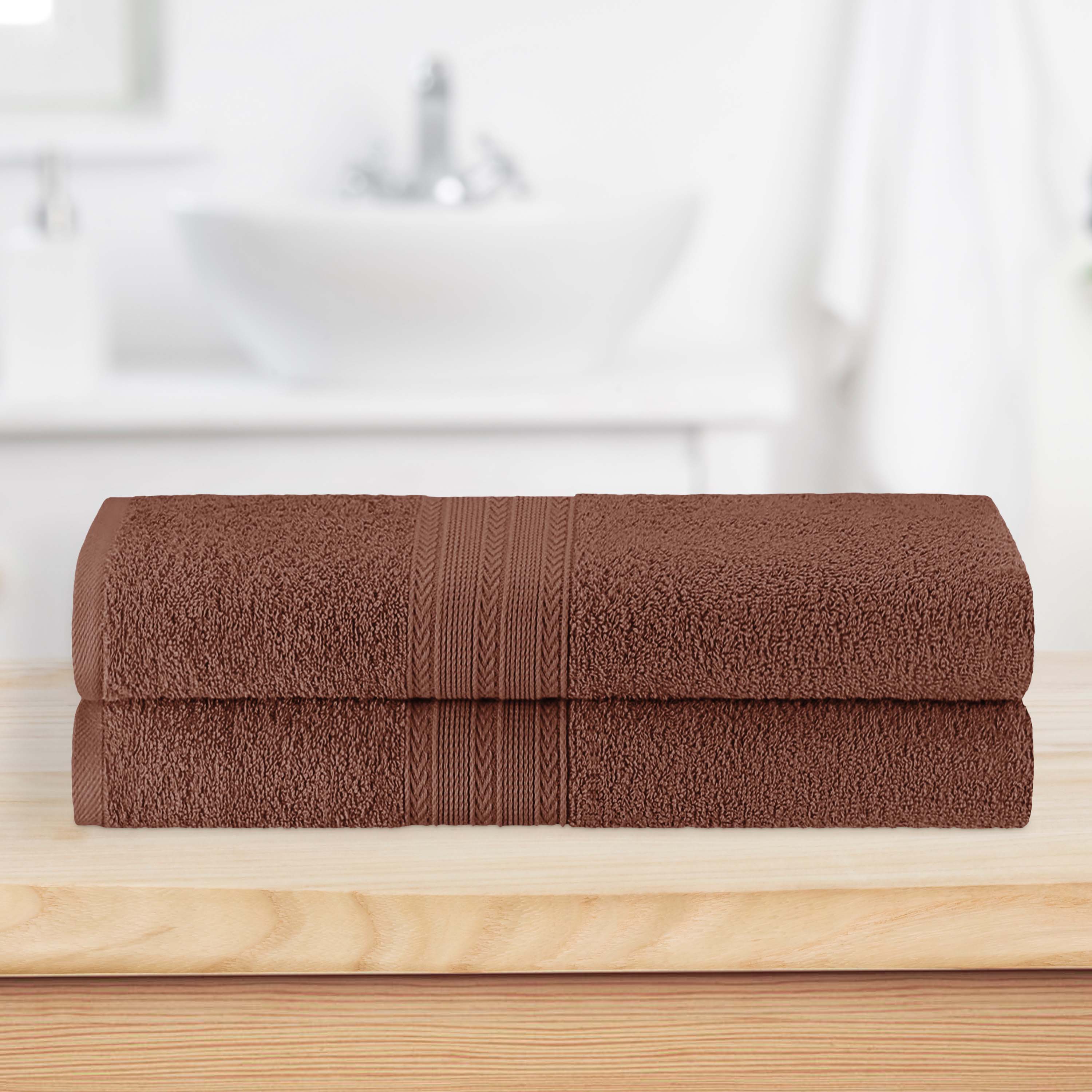 Soft Cotton Eco-Friendly 2-Piece Bath Sheet Towel Set - Ultra Absorbent & Quick Dry for Spa, Beach & Luxury Bathroom
