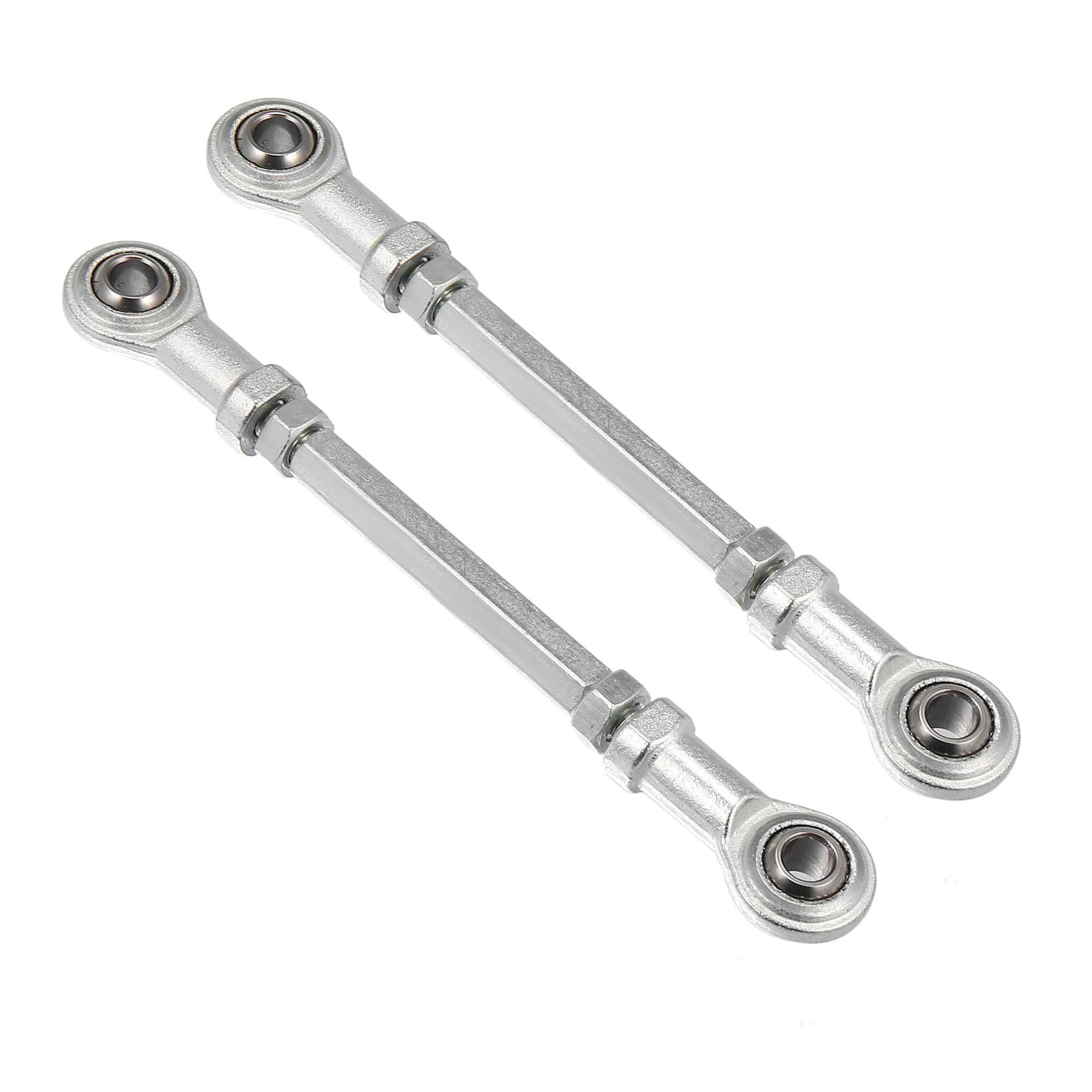 Motoforti 2-Piece 120mm Adjustable Steering Tie Rod Ball Joint with 8mm Hole Diameter for 49cc Electric ATV & Go Kart - Silver Tone (Perfect for Steering Column & Suspension Upgrades)