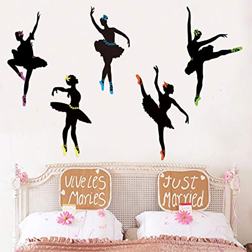 Elegant Ballet Dance Wall Decal Stickers - Nursery, Bedroom, Living Room & Dance Studio Decor - Perfect for Girls' Rooms & Ballet Classrooms