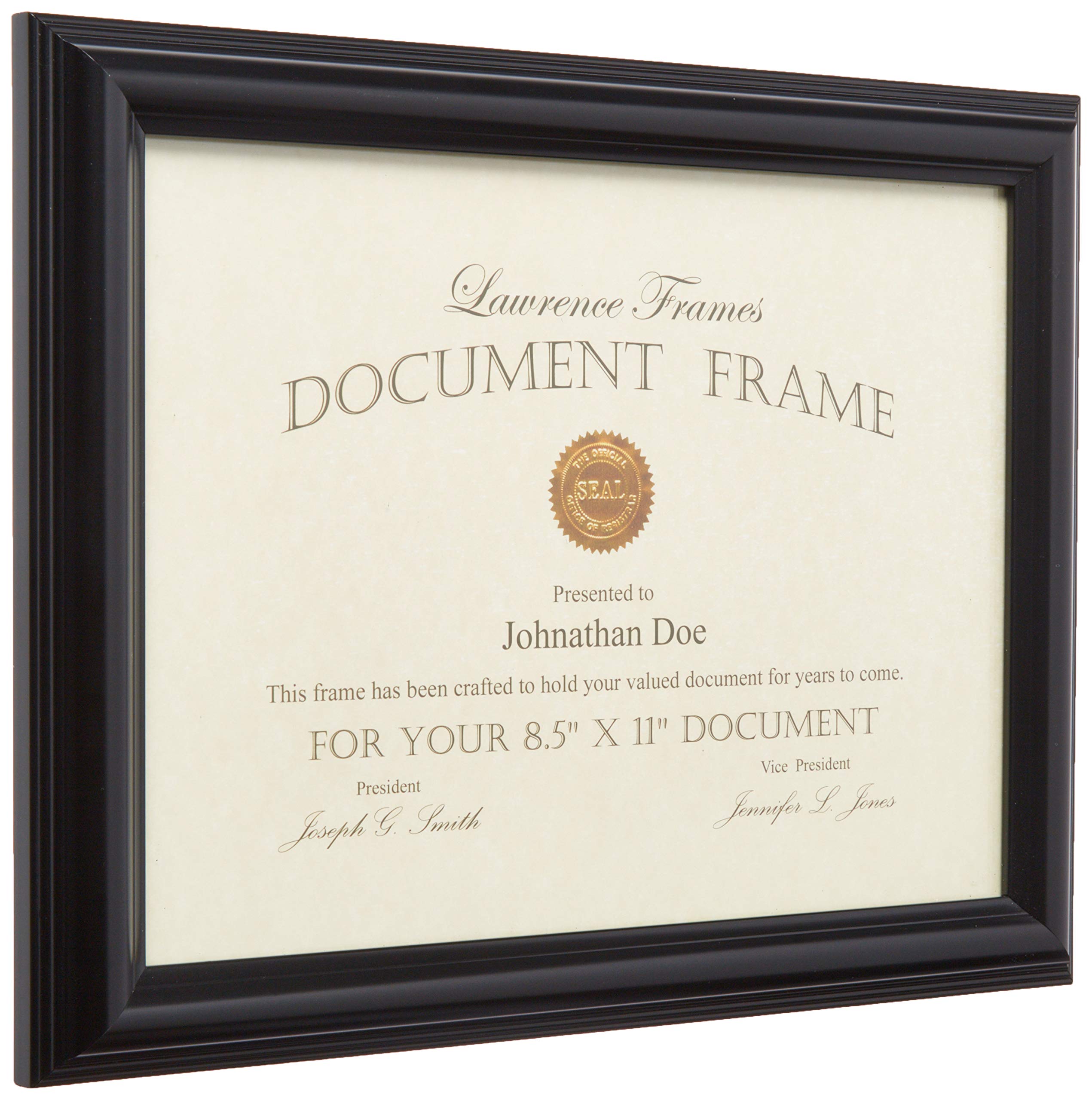 Lawrence Frames 8.5x11 Black Picture Frame for Documents & Photos