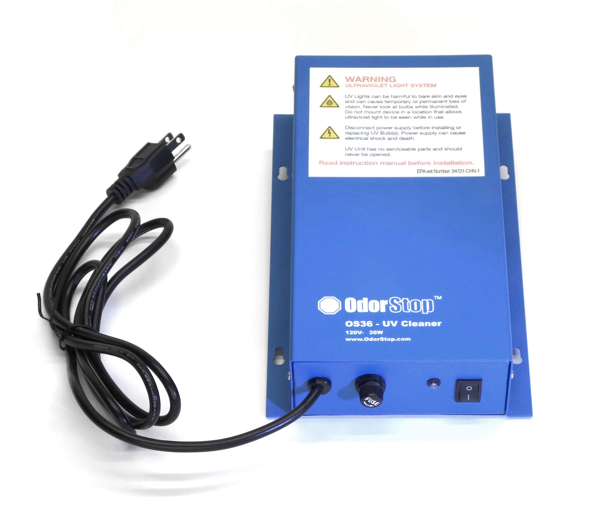 OdorStop OS36121 UV Air Purifier with 12-inch Bulbs - Eliminate Odors & Germs for Home, Office, and Commercial Spaces