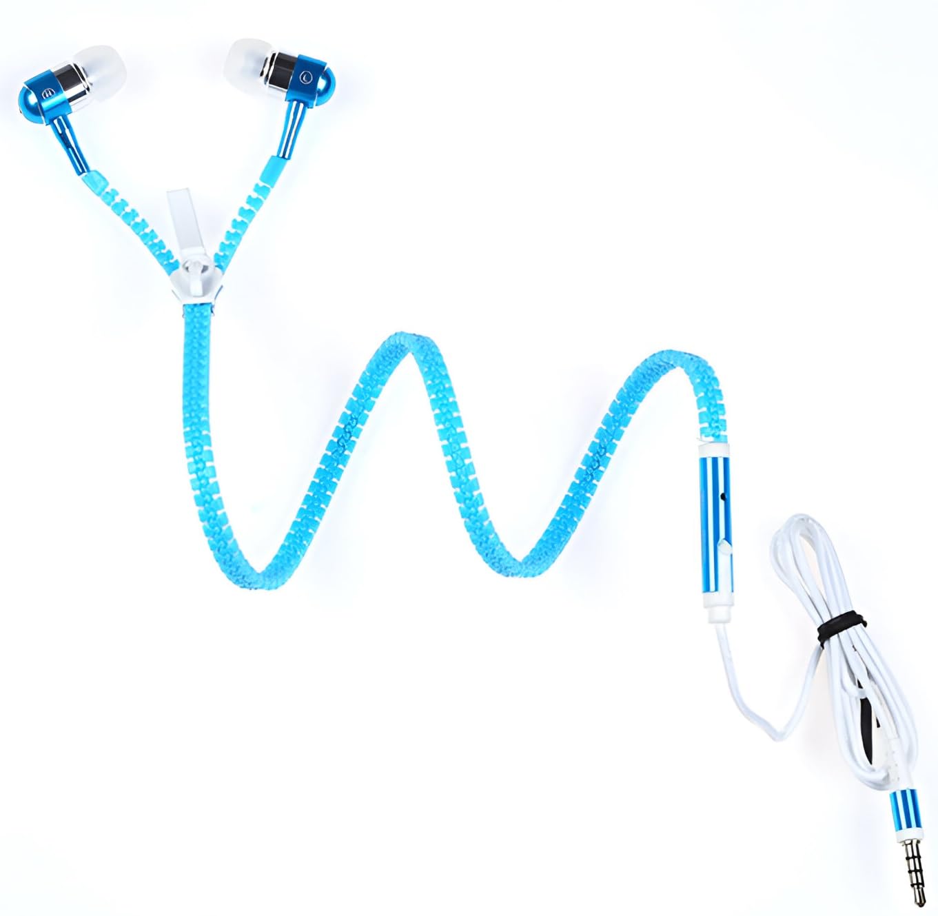 Wired Earphones with Microphone - Stereo Sound Noise Canceling Headphones for Running, Gym, Sports & Workouts - Comfortable In-Ear Headset for Cooking, Commuting & Office Use (Blue)