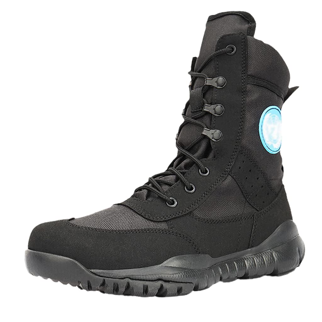 LUXDAMAI Men's Tactical Combat Boots - Lightweight Military Boots for Outdoor Hiking, Hunting & Jungle Assault | Breathable Lace-Up Field Boots (Black, Size 38) | Perfect for Camping, Survival Training & Adventure Activities