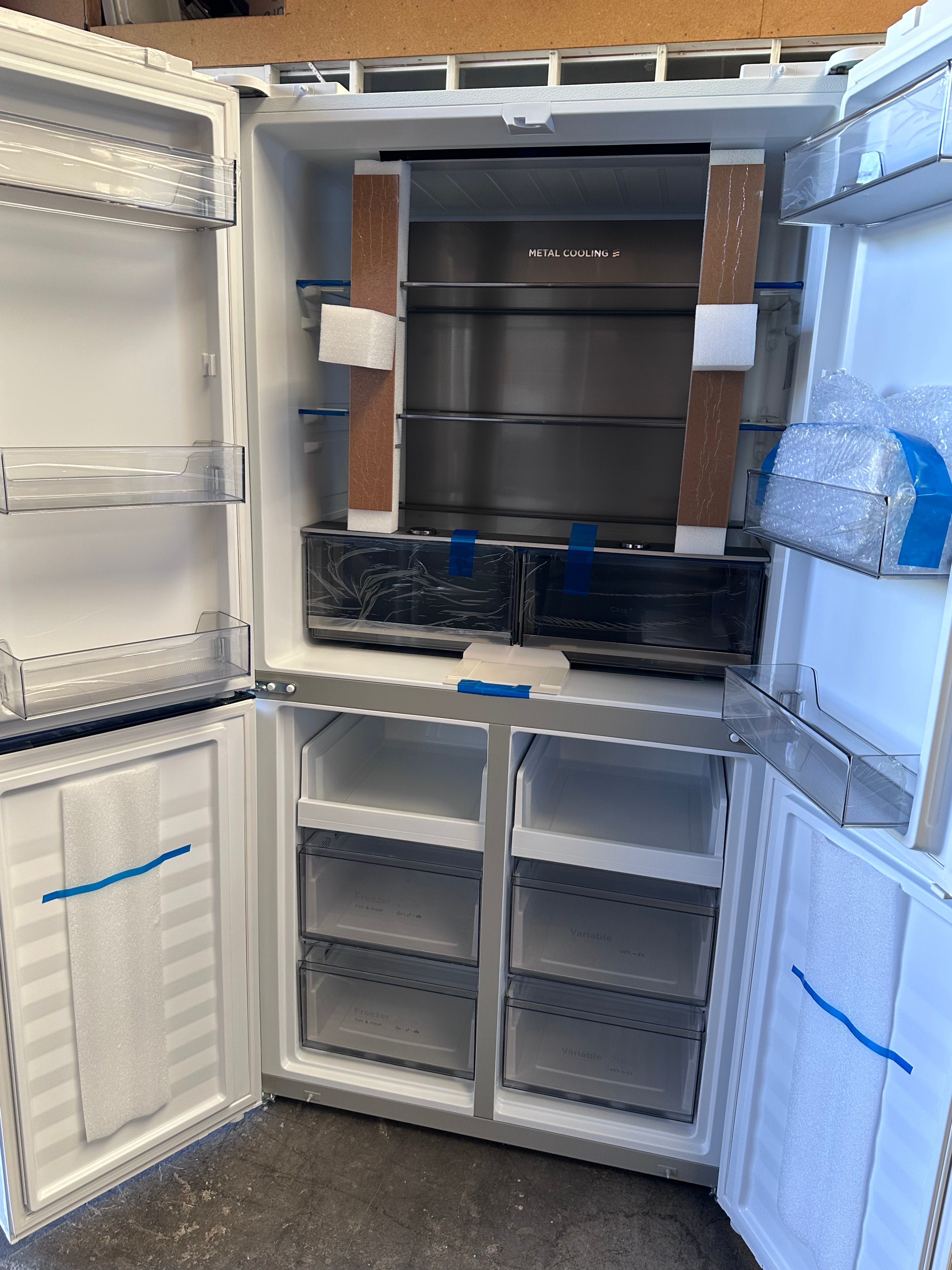 Brand New CHiQ 601L French Door Refrigerator in White - CCD598NWS Model with 5-Year Warranty | Energy Efficient Large Capacity Fridge for Modern Kitchen, Family Home & Restaurant Use