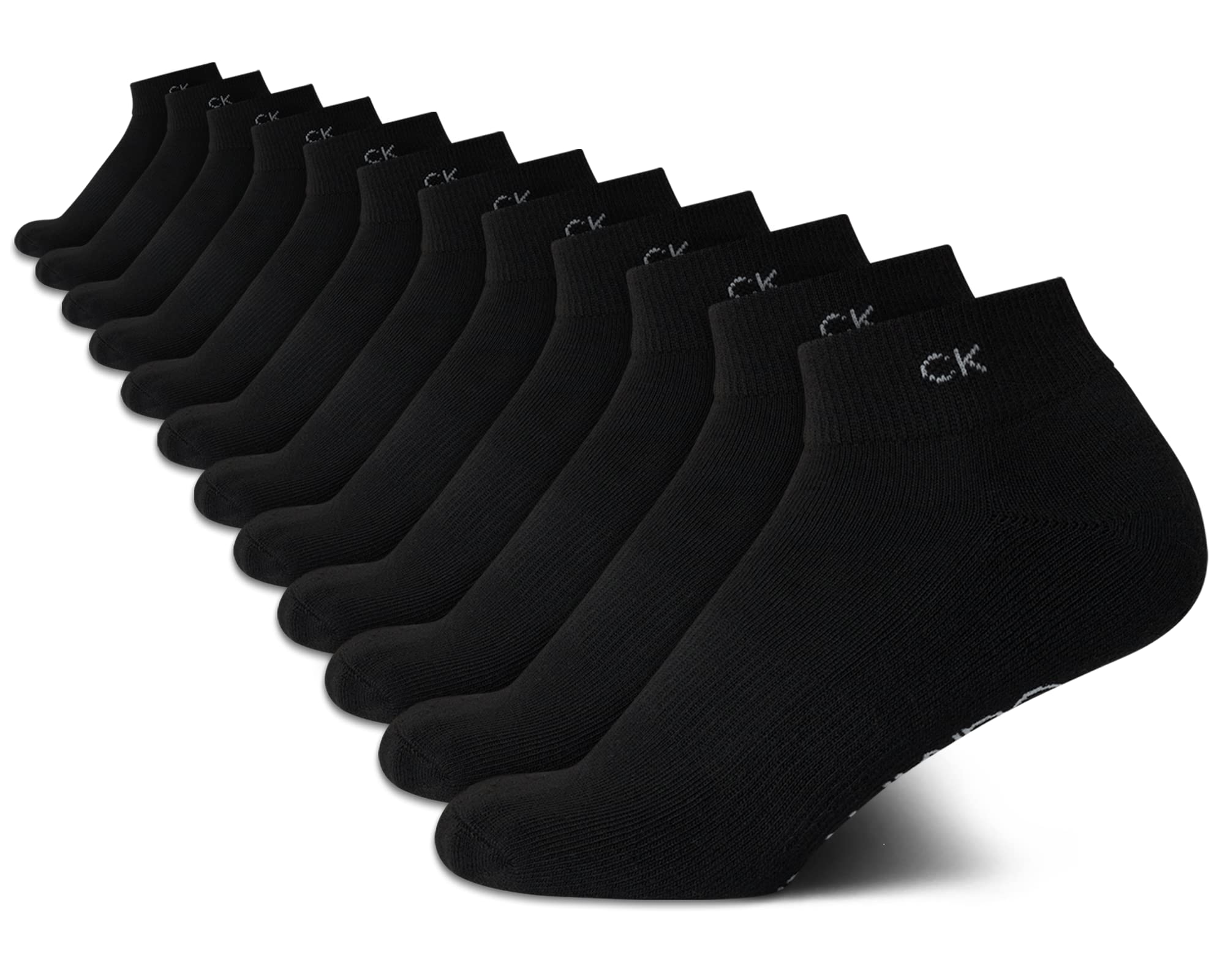 Calvin Klein Women's Quarter Socks - 12 Pack Cushioned Athletic Ankle Socks for Running, Gym & Sports (Size 4-10) - Breathable Comfort for Active Lifestyles