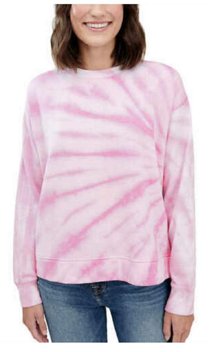 Stylish Women's Tie Dye Pullover Sweatshirt - Rose Pink Oversized Comfort (Perfect for Casual Wear, Yoga & Lounge)