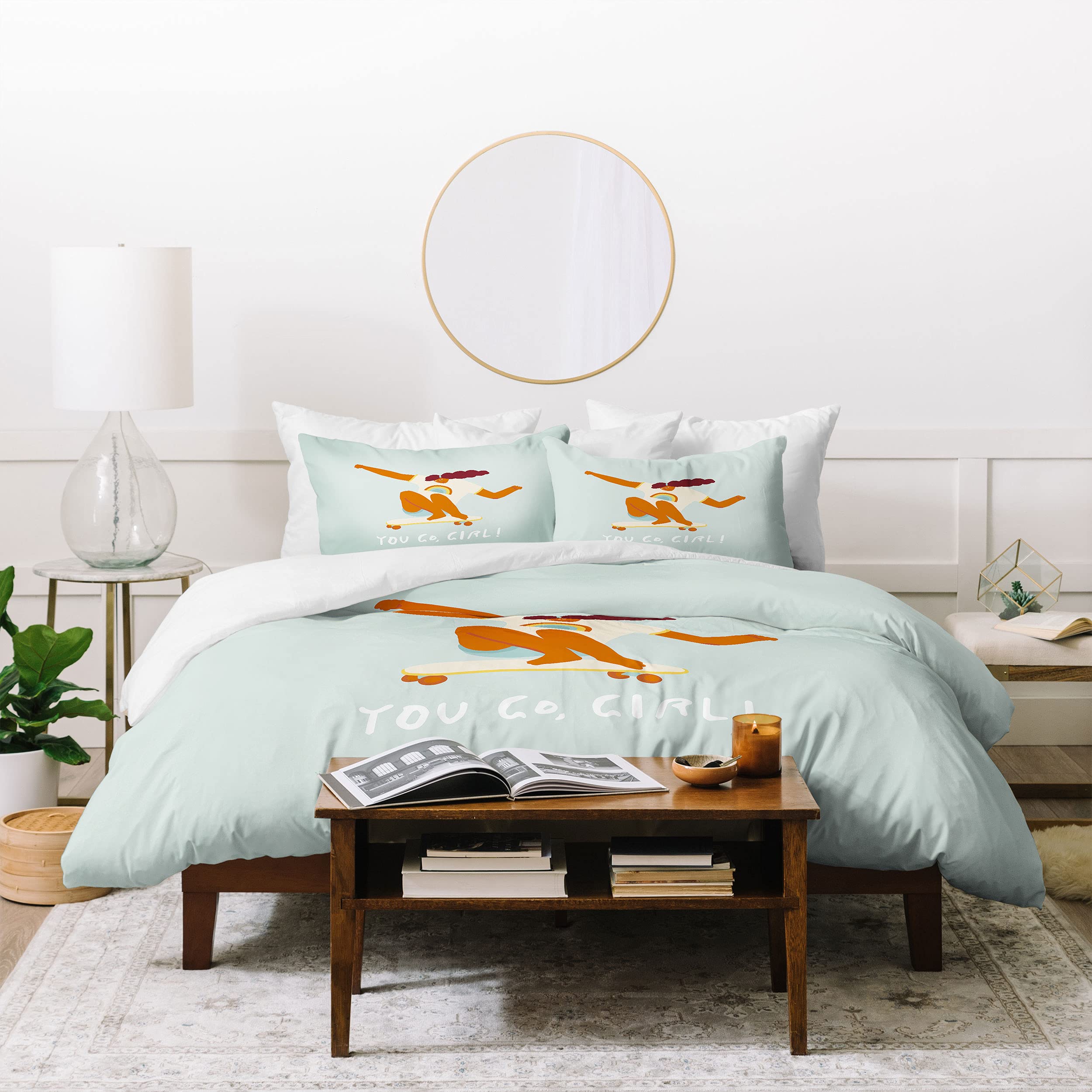 Tasiania 'You Go, Girl!' Queen Size Duvet Cover - Vibrant Art Bedding for Girls' Rooms, Teen Bedrooms & Dorm Decor