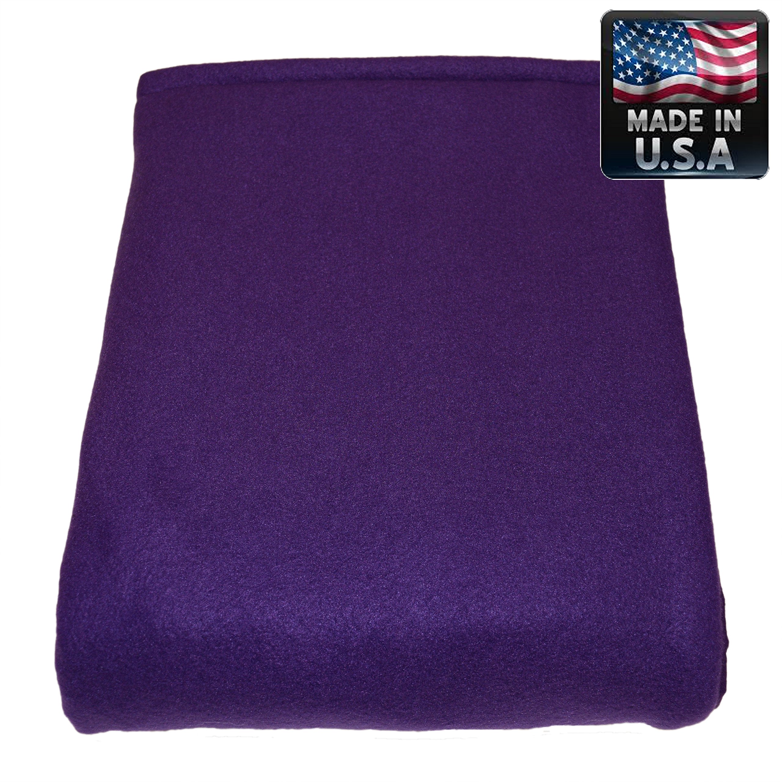Premium Weighted Blanket 15lbs for Adults & Teens - Made in USA, Purple Fleece & Flannel Options, 72