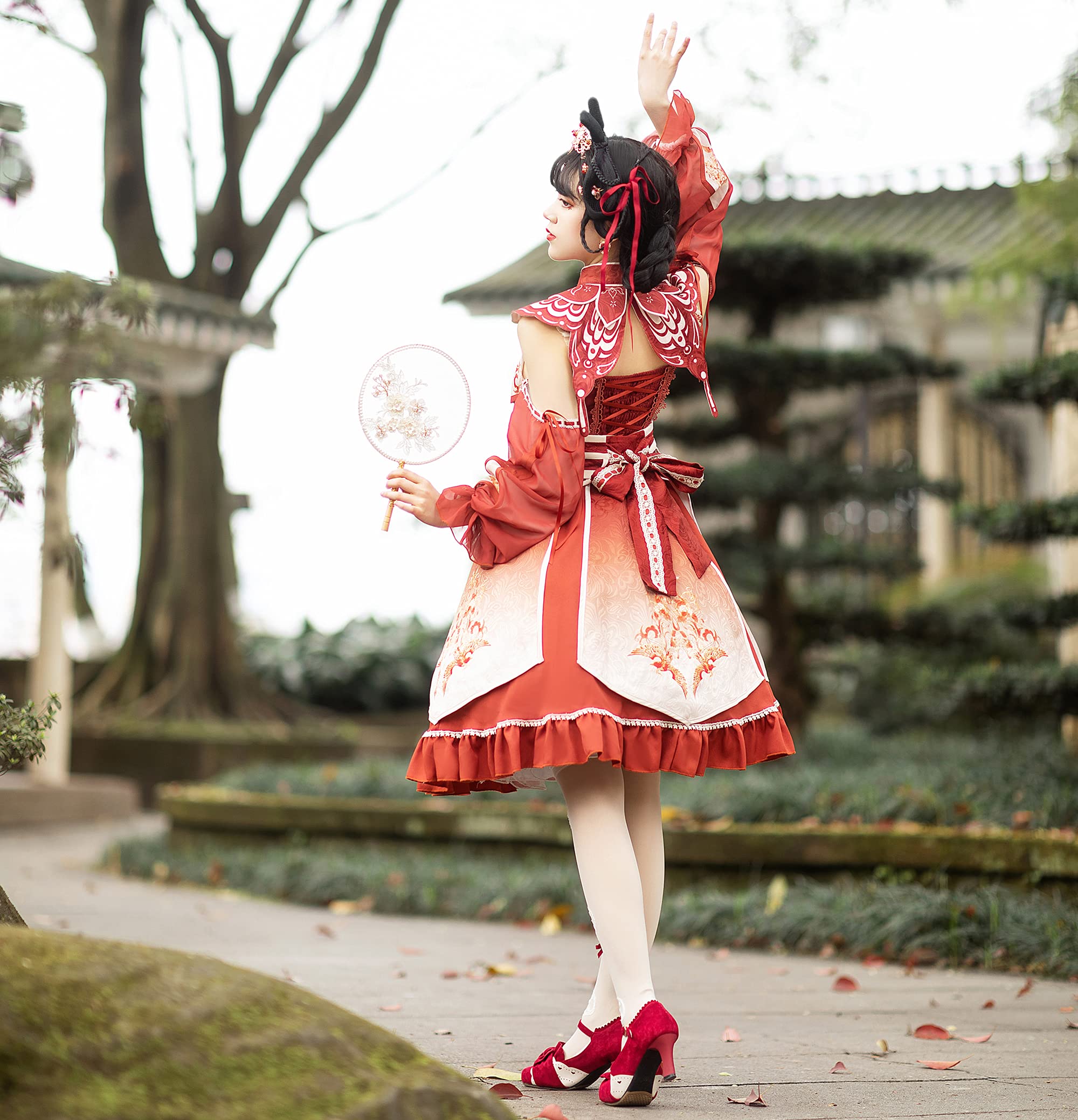 Plus Size Lolita Dress - Red Sweet Victorian Princess Dress for Women | Kawaii Fashion & Cosplay Costume | Perfect for Tea Parties, Anime Conventions & Themed Events