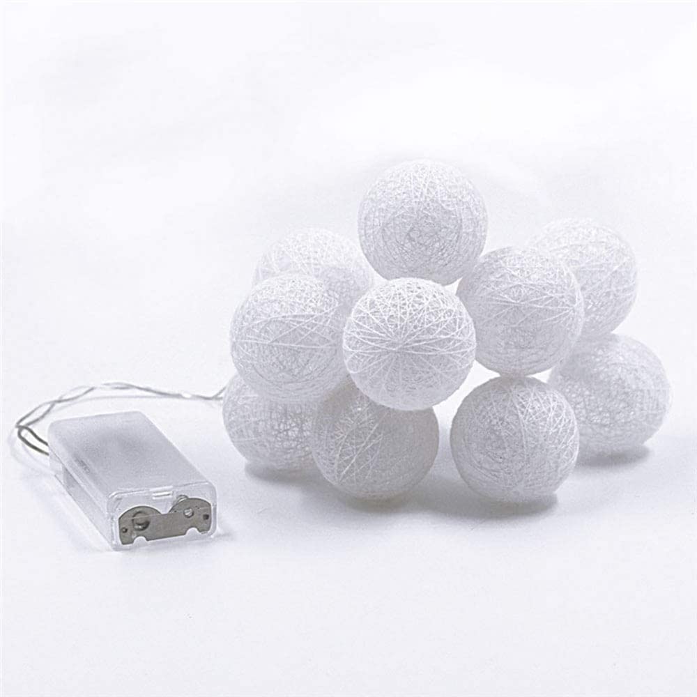**LED Cotton Ball Garland Lights String - Christmas Holiday Wedding Party Decorations, Outdoor DIY Fairy Lights for Crib, Nursery, Bedroom & Home Decor**    *(Perfect for Christmas trees, weddings, baby showers, nursery decor, bedroom ambiance, and outdoor party lighting!)*