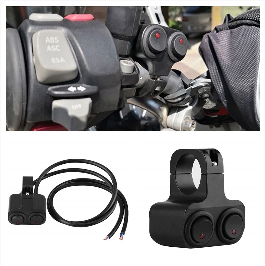 Motorcycle Handlebar Switch - CNC Aluminum Alloy Toggle Switch for Headlight & Spotlight (1 inch/25mm, 12V 10A) | Durable Motorcycle Light Control for Off-Road Bikes & Night Riding