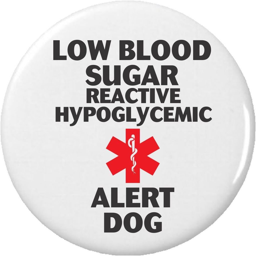 Hypoglycemia Alert Button Pin for Low Blood Sugar - Medical ID Badge for Safety