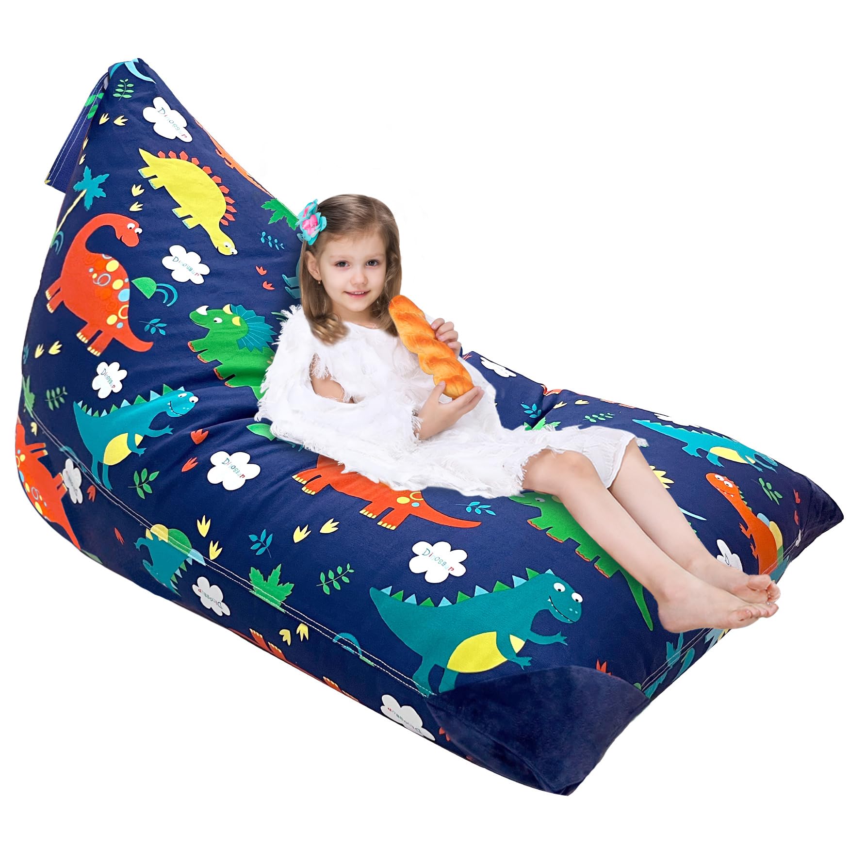 Jorbest Dinosaur Stuffed Animal Storage Bean Bag Chair Cover - 200L/52Gal Large Capacity for Kids & Adults | Perfect for Playrooms, Bedrooms & Dorm Organization