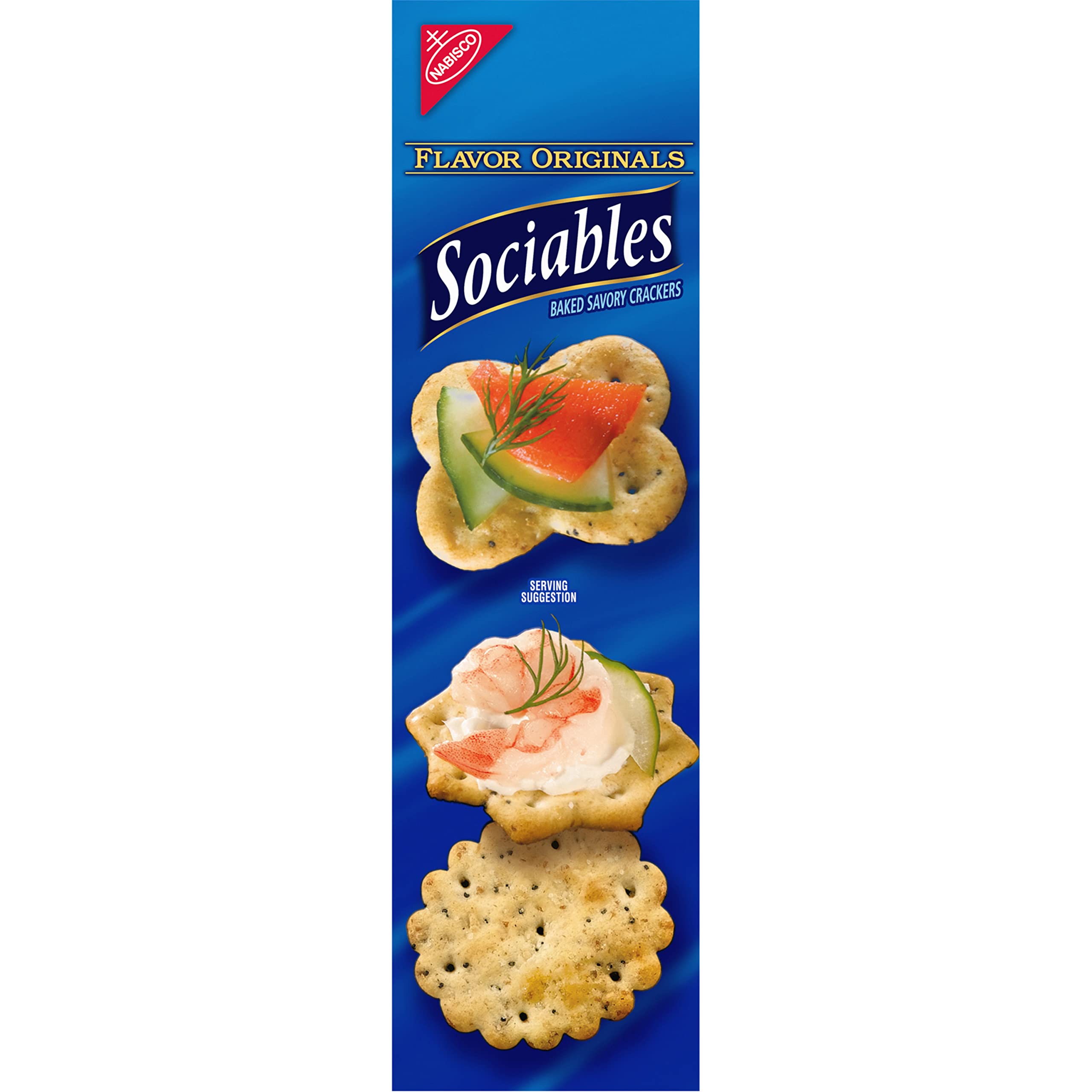 Flavor Originals Sociables Baked Savory Crackers - 6 Pack (7.5 oz Each) | Party Snacks, Game Night Treats & Office Break Room Snacks | Delicious Baked Crackers for Entertaining & Social Gatherings