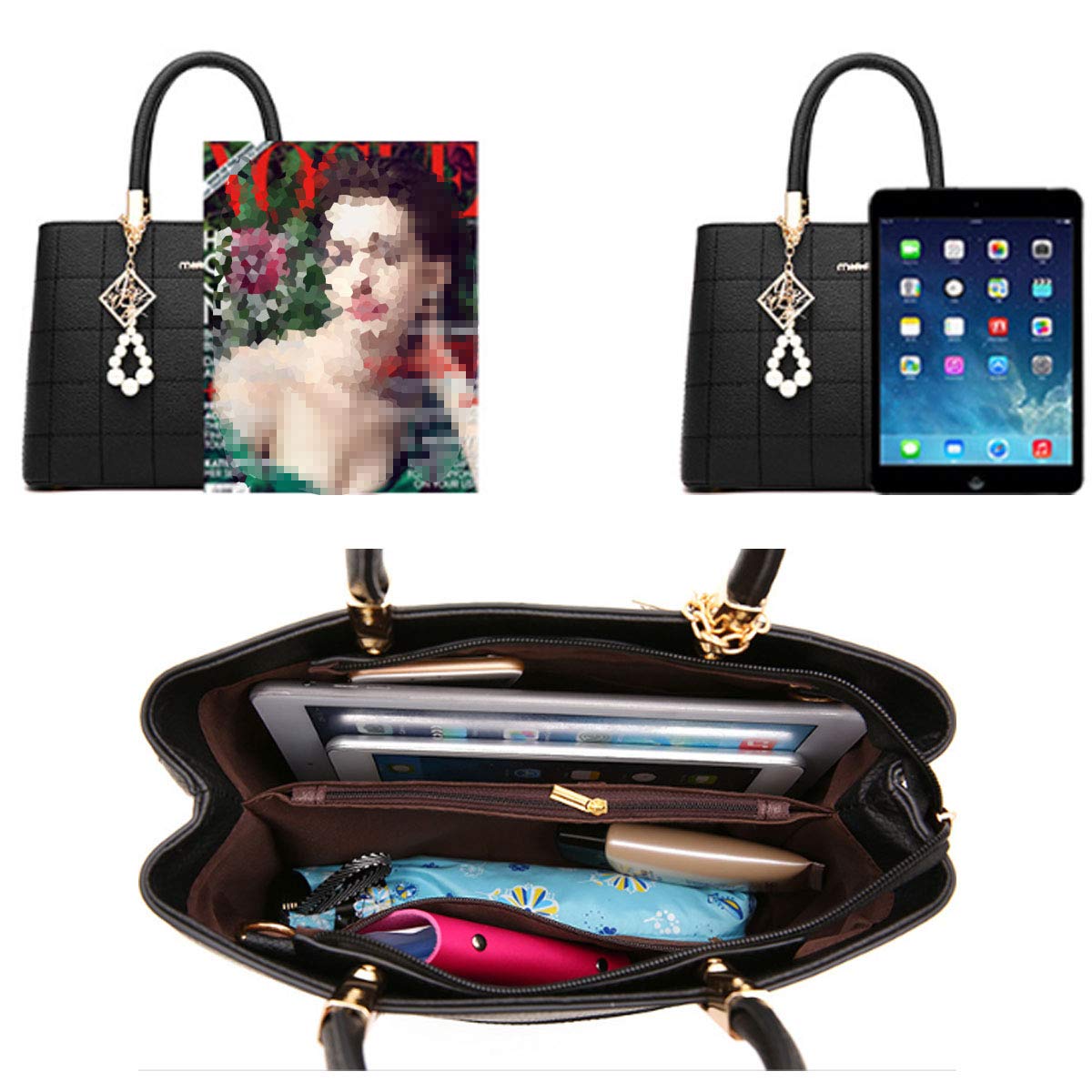 Women's PU Leather Handbags - Stylish Top Handle Satchel & Shoulder Tote for Work & Travel