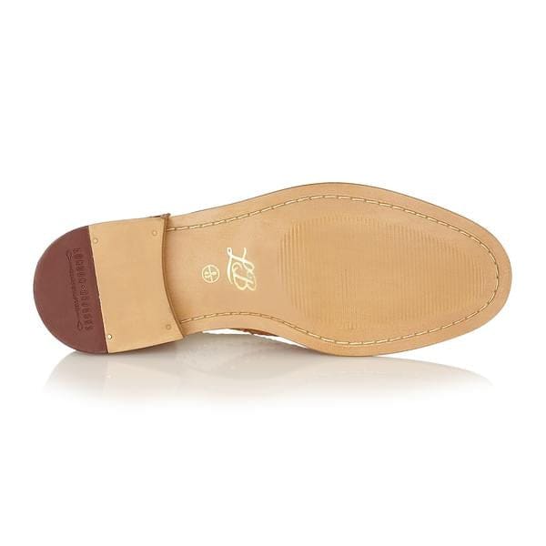 Men's London Brogue Gatsby Shoes in Tan/White - Classic Vintage Style for Formal & Casual Wear
