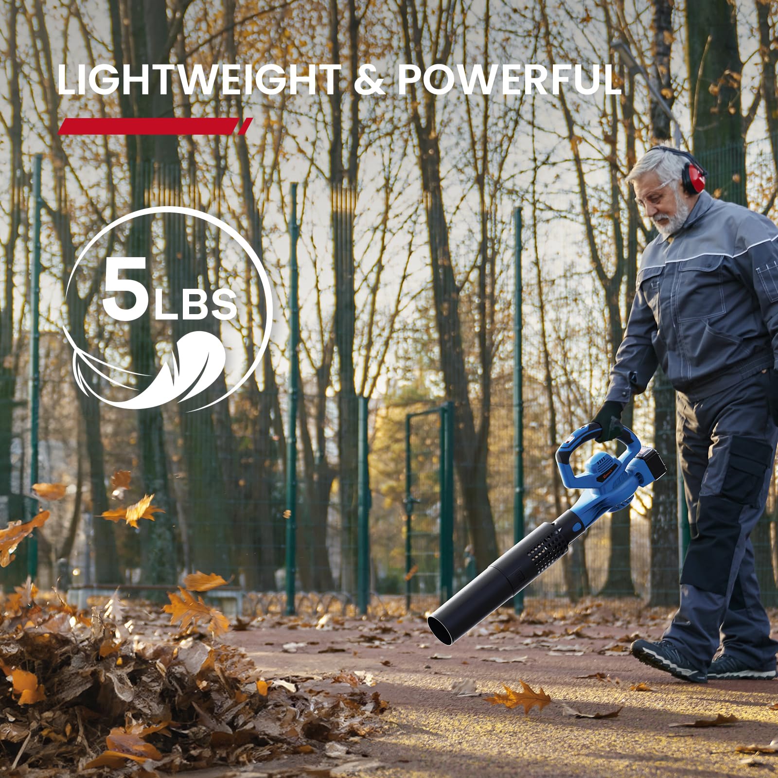 Enhulk 20V 4.0Ah Cordless Leaf Blower - 460CFM 190MPH High Power, 2-in-1 Battery Powered Blower with 6 Speed Settings, Ideal for Blowing Leaves, Yard Debris, Snow & Dust - Includes 4.0Ah Battery & Fast Charger - Perfect for Home Lawn Care, Garden Maintenance & Driveway Cleaning